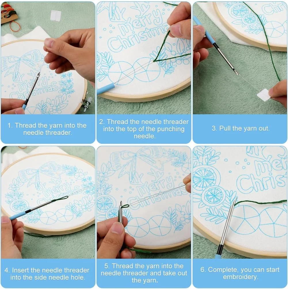 ست سوزن پانچ گلدوزی بسیار داغ، کیت ابزار سوزن پانچ، لوازم جانبی خیاطی و بافندگی گلدوزی