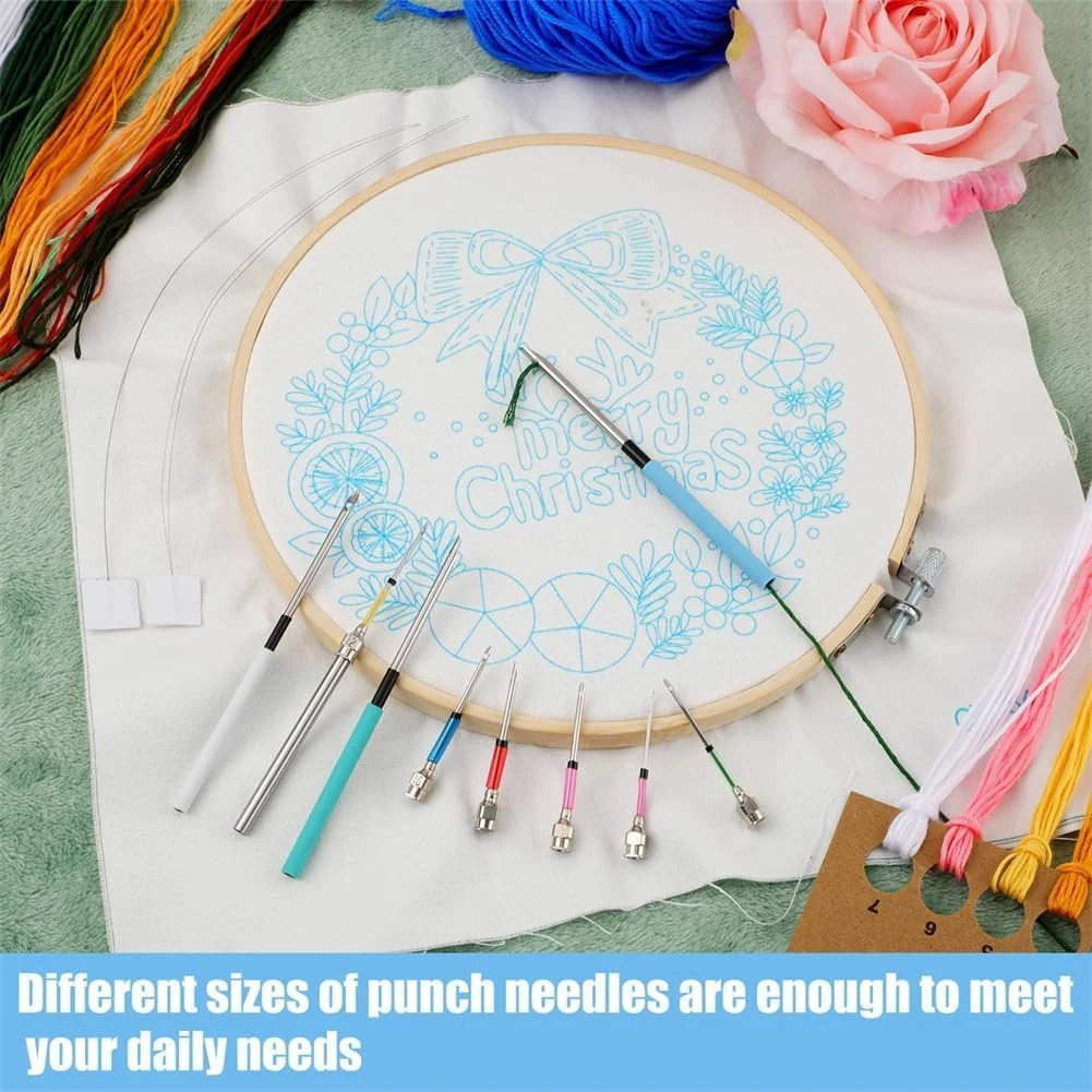 ست سوزن پانچ گلدوزی بسیار داغ، کیت ابزار سوزن پانچ، لوازم جانبی خیاطی و بافندگی گلدوزی