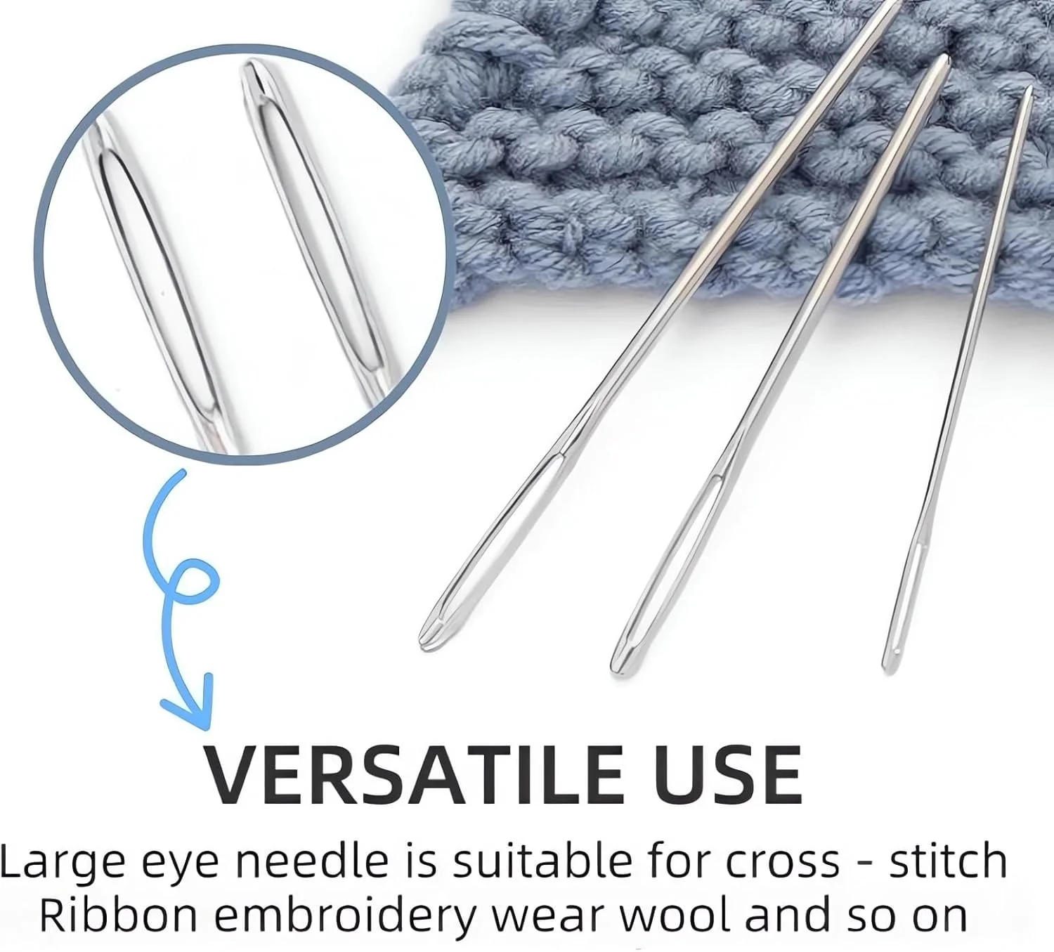 سوزن های خیاطی چشم بزرگ MovFlax، 15 عدد سوزن لحاف دوزی و گلدوزی دستی با جعبه چوبی و لوله نگهداری شفاف، سوزن های بافتنی نخ ضخیم برای بافتن، نخ کشی و پروژه های قلاب بافی