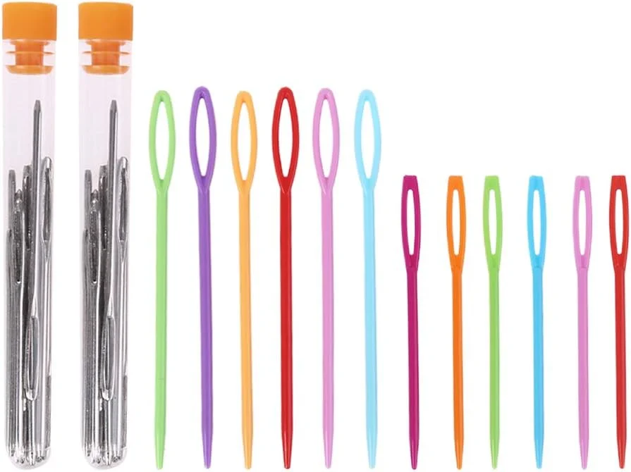 میشیتی 12 عدد سوزن پلاستیکی خیاطی + 18 عدد سوزن ضخیم چشم بزرگ برای پروژه های صنایع دستی کودکان میشیتی 12 عدد سوزن پلاستیکی خیاطی + 18 عدد سوزن ضخیم چشم بزرگ برای پروژه های صنایع دستی کودکان