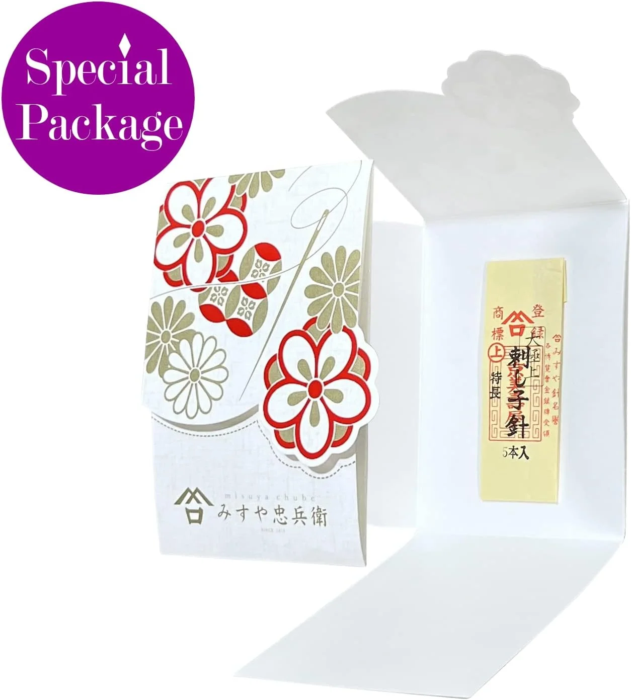 ست سوزن های ساشیکو MISUYA-CHUBE، 5 عددی، سوزن های دست ساز با بالاترین کیفیت توسط صنعتگران ژاپنی (SS-1.43 اینچ)