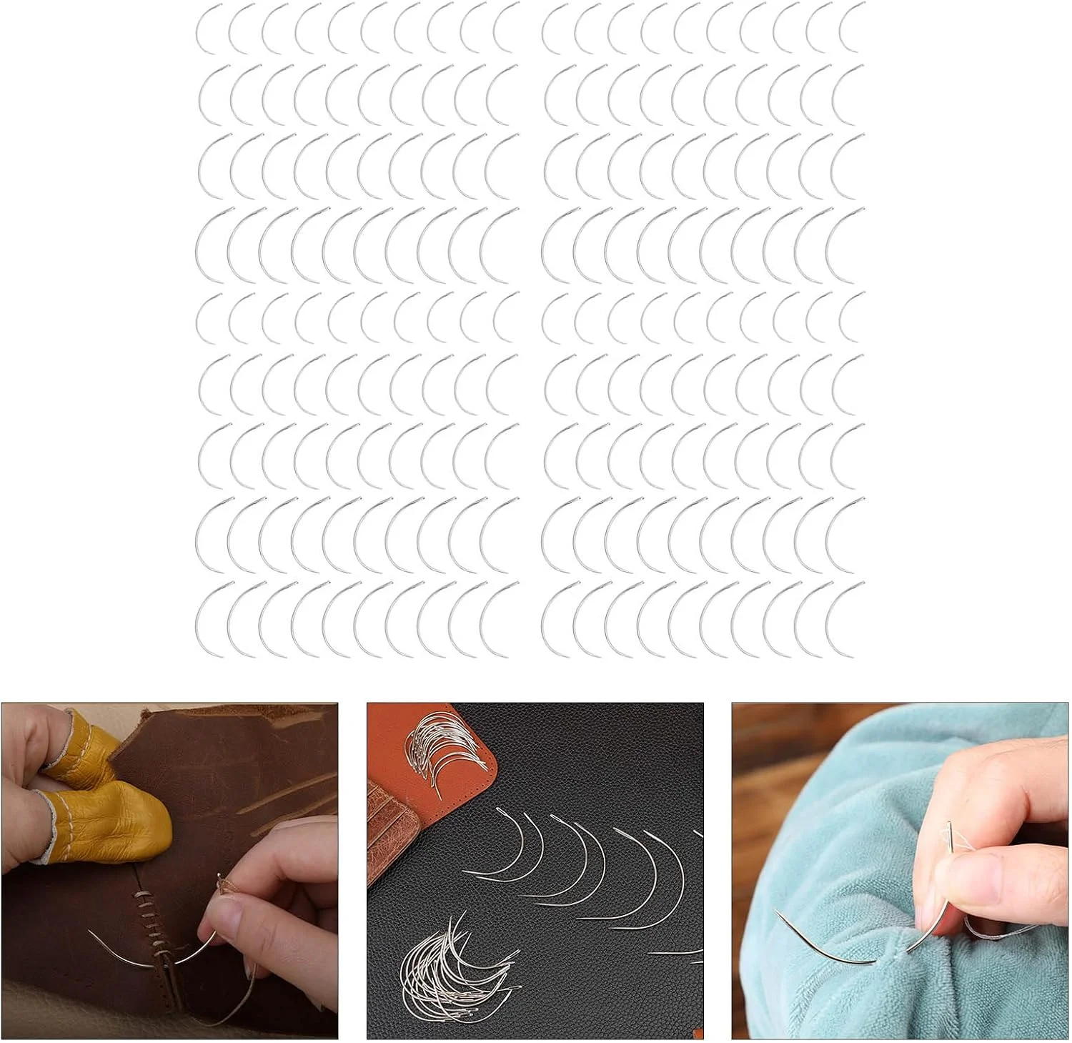 مجموعه سوزن های خمیده MARSTARKAVY شامل 180 عدد سوزن چرمی نوع C برای دوخت دستی، تعمیر چرم فرش و بوم