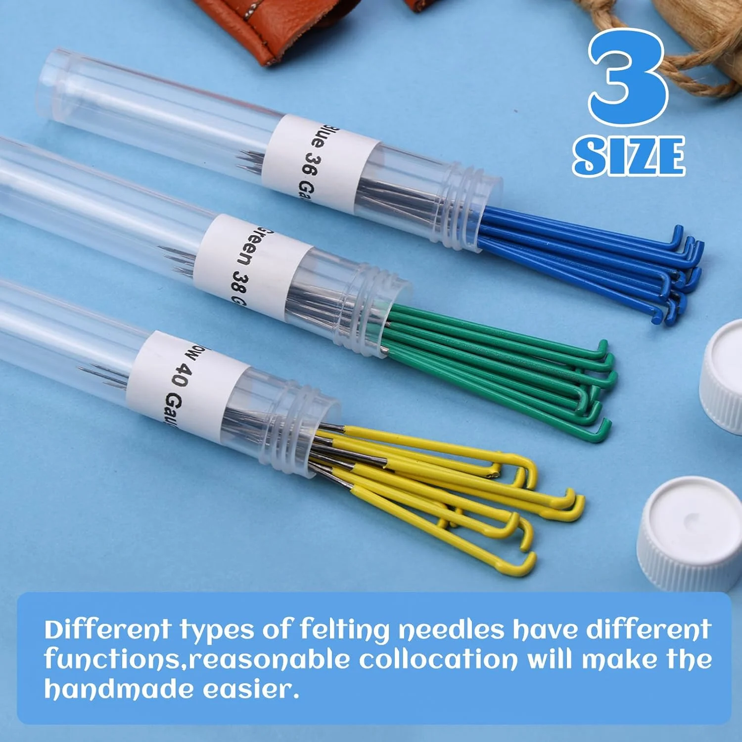 مجموعه 30 عددی سوزن نمد دوزی Mayboos، لوازم نمد دوزی پشمی 3 رنگ، سوزن های نمد دوزی کدگذاری شده رنگی، کیت ابزار سوزن های نمد دوزی پشمی با جعبه سوزن برای نمد دوزی پشمی گیج 36، گیج 38، گیج 40