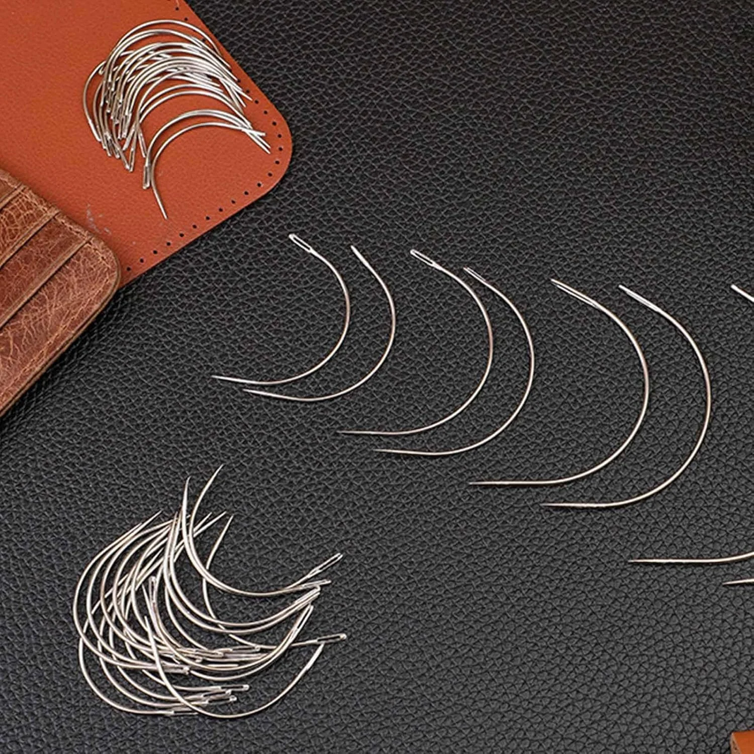 مجموعه سوزن های خمیده MARSTARKAVY شامل 180 عدد سوزن چرمی نوع C برای دوخت دستی، تعمیر چرم فرش و بوم