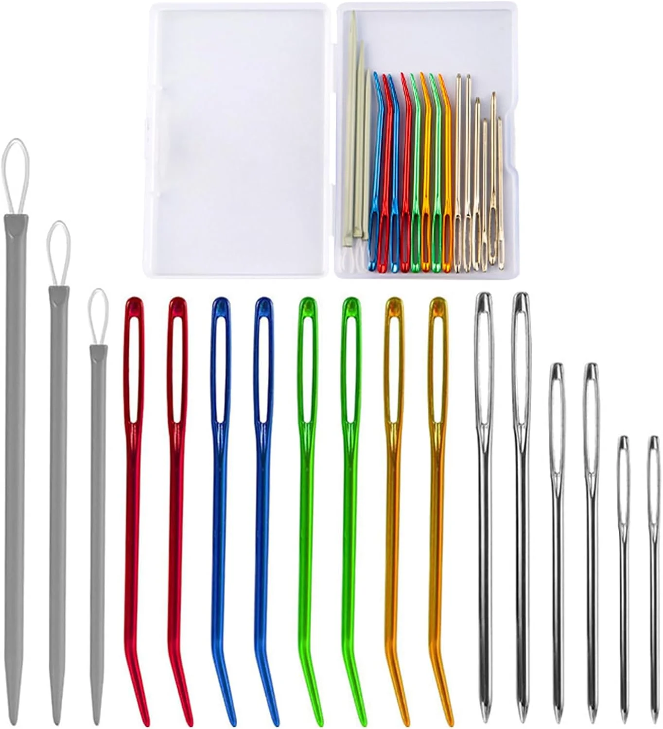 ست سوزن بافندگی و خیاطی 17 عددی MARSTARKAVY شامل 8 سوزن ملیله دوزی نوک خمیده، 6 سوزن نخ بزرگ، 3 سوزن پشمی برای بافتنی دستی ست سوزن بافندگی و خیاطی 17 عددی MARSTARKAVY شامل 8 سوزن ملیله دوزی نوک خمیده، 6 سوزن نخ بزرگ، 3 سوزن پشمی برای بافتنی دستی