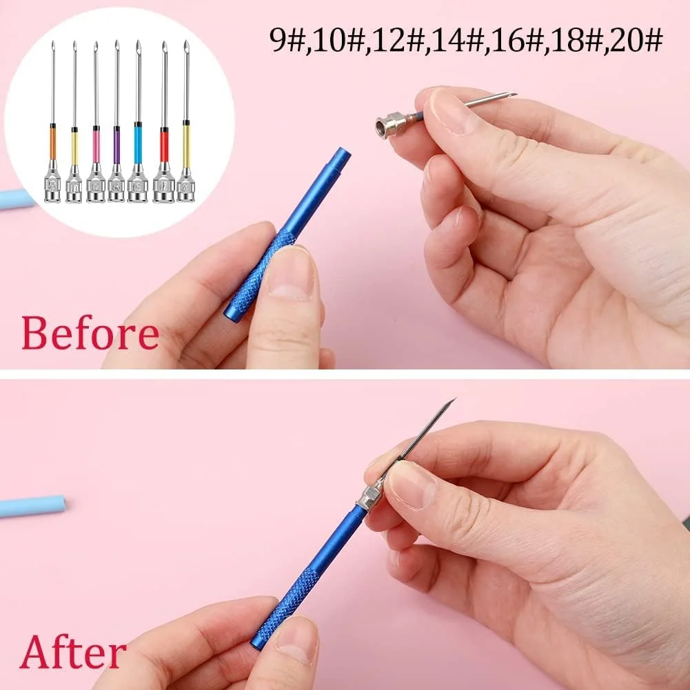 مجموعه 10 عددی سوزن پانچ MAKINGTEC، ابزار سوزن پانچ به همراه بشکاف، سوزن نخ کن، انگشتانه و قیچی، قلم گلدوزی جادویی برای مبتدیان نخ دوزی و گلدوزی ضربدری