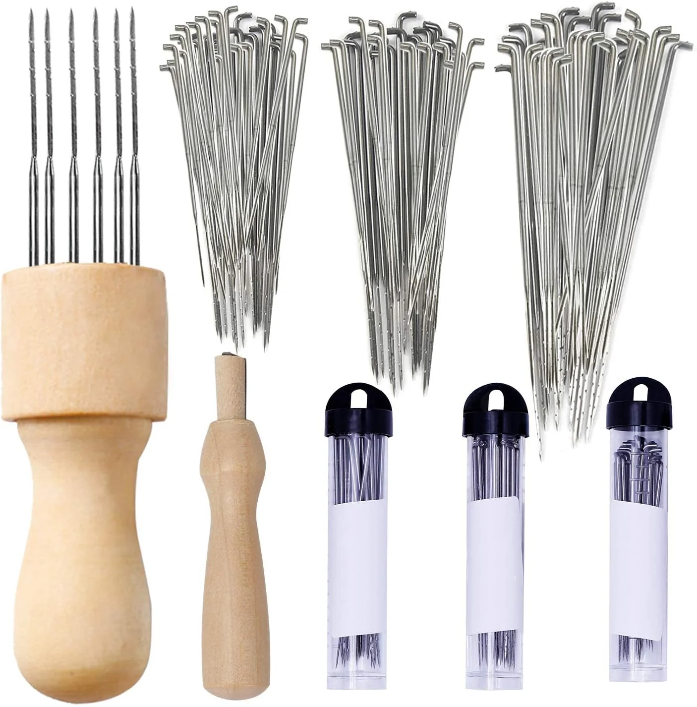 ست ابزار سوزن نمد دوزی MAKINGTEC، لوازم نمد دوزی کیت نمد دوزی با 90 عدد سوزن نمد دوزی، 3 عدد بطری سوزن، 2 عدد قلم نمد دوزی برای مبتدیان ست ابزار سوزن نمد دوزی MAKINGTEC، لوازم نمد دوزی کیت نمد دوزی با 90 عدد سوزن نمد دوزی، 3 عدد بطری سوزن، 2 عدد قلم نمد دوزی برای مبتدیان