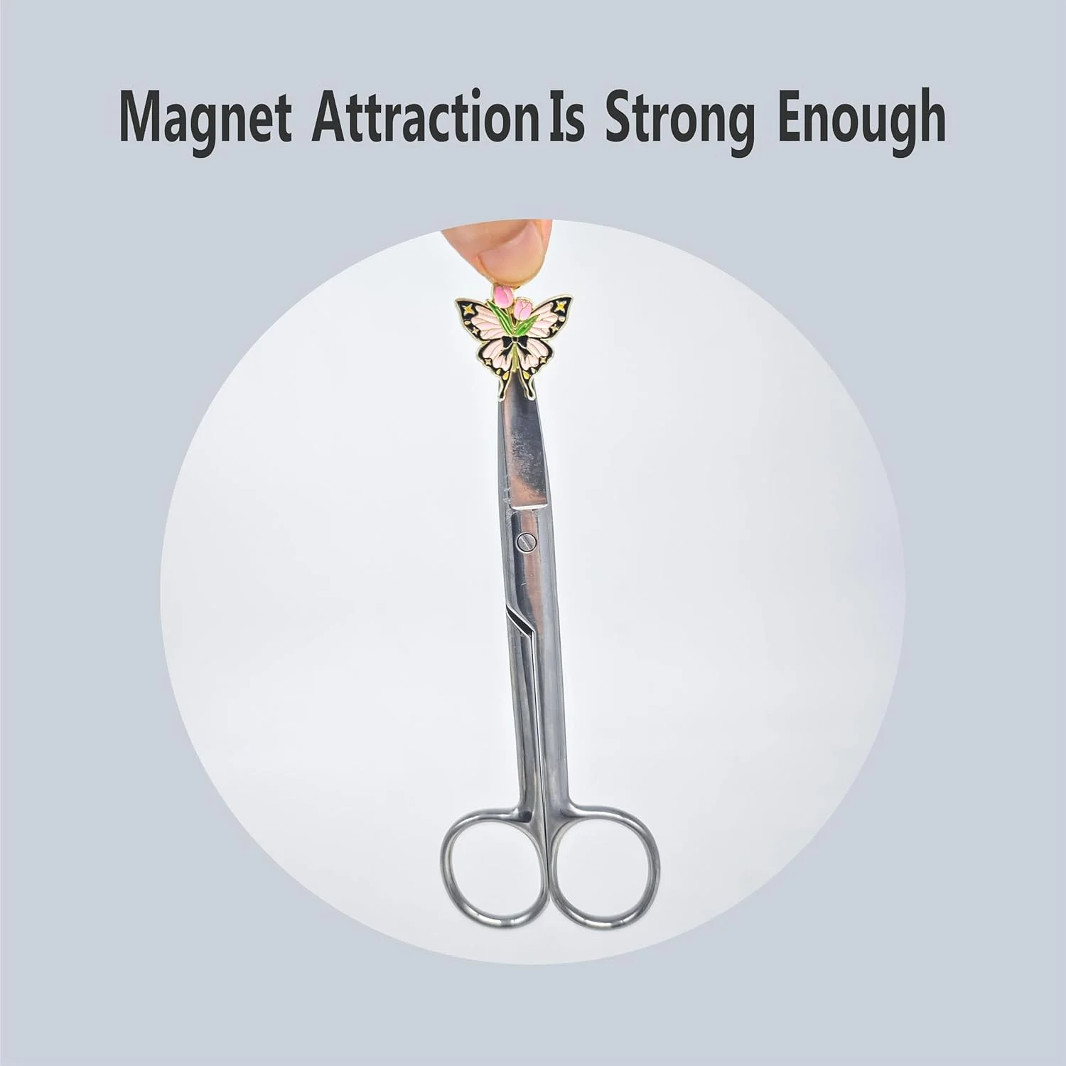 ست نگهدارنده سوزن طرح پروانه ظریف ماگوشیون - صورتی و آبی (2 عددی)، نگهدارنده مغناطیسی برای سوزن های گلدوزی و کوک زدن - سوزن های خود را ایمن نگه دارید