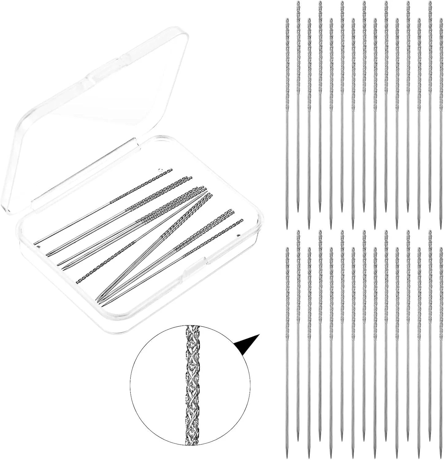 لوسوفی 30 عدد سوزن تعمیر پارگی، سوزن های خیاطی پارچه، ابزار بخیه جهانی، تعمیر کننده سریع لباس برای پارچه لباس، پرده، سوزن های دوخت چرم (2.36 x 0.03 اینچ)