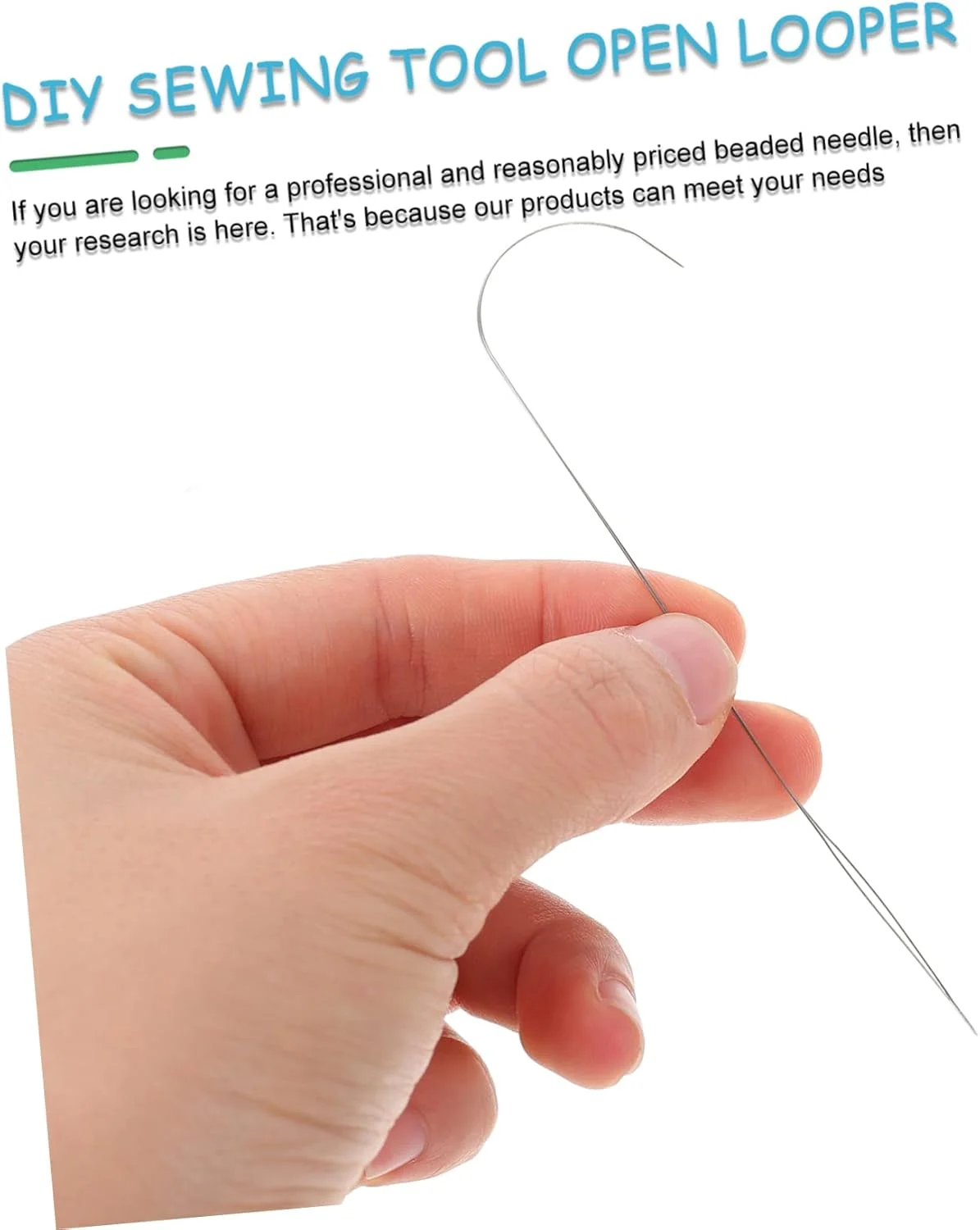 MAGICLULU 4 عدد ابزار دستی حلقه باز کننده ابزار تاشو ابزار جواهرات سوزن نخ کشی طناب الاستیک سوزن های مهره بافی سوزن های مهره ای سوزن خیاطی سوزن های مهره ای نقره ای برای چرخش صنایع دستی