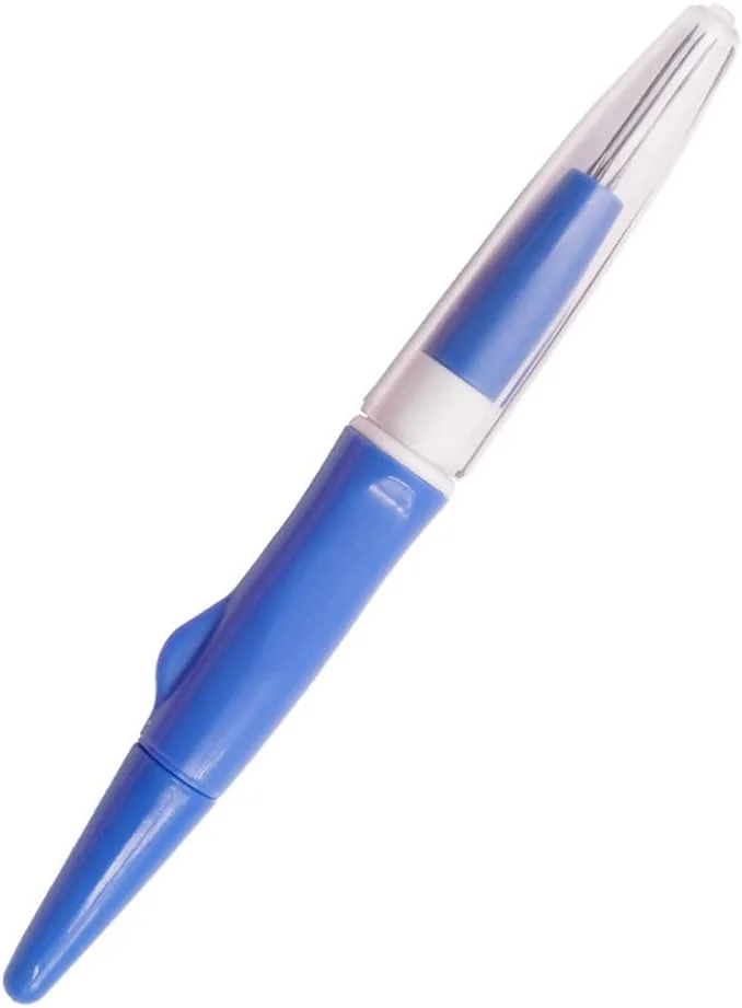 ابزار نمد دوزی سوزنی قلمی حرفه ای لوزن، شامل 1 عدد ابزار نمد دوزی با 3 سوزن، مناسب برای تکه دوزی، کاردستی، ساخت حیوانات نمدی و الگوها، آبی