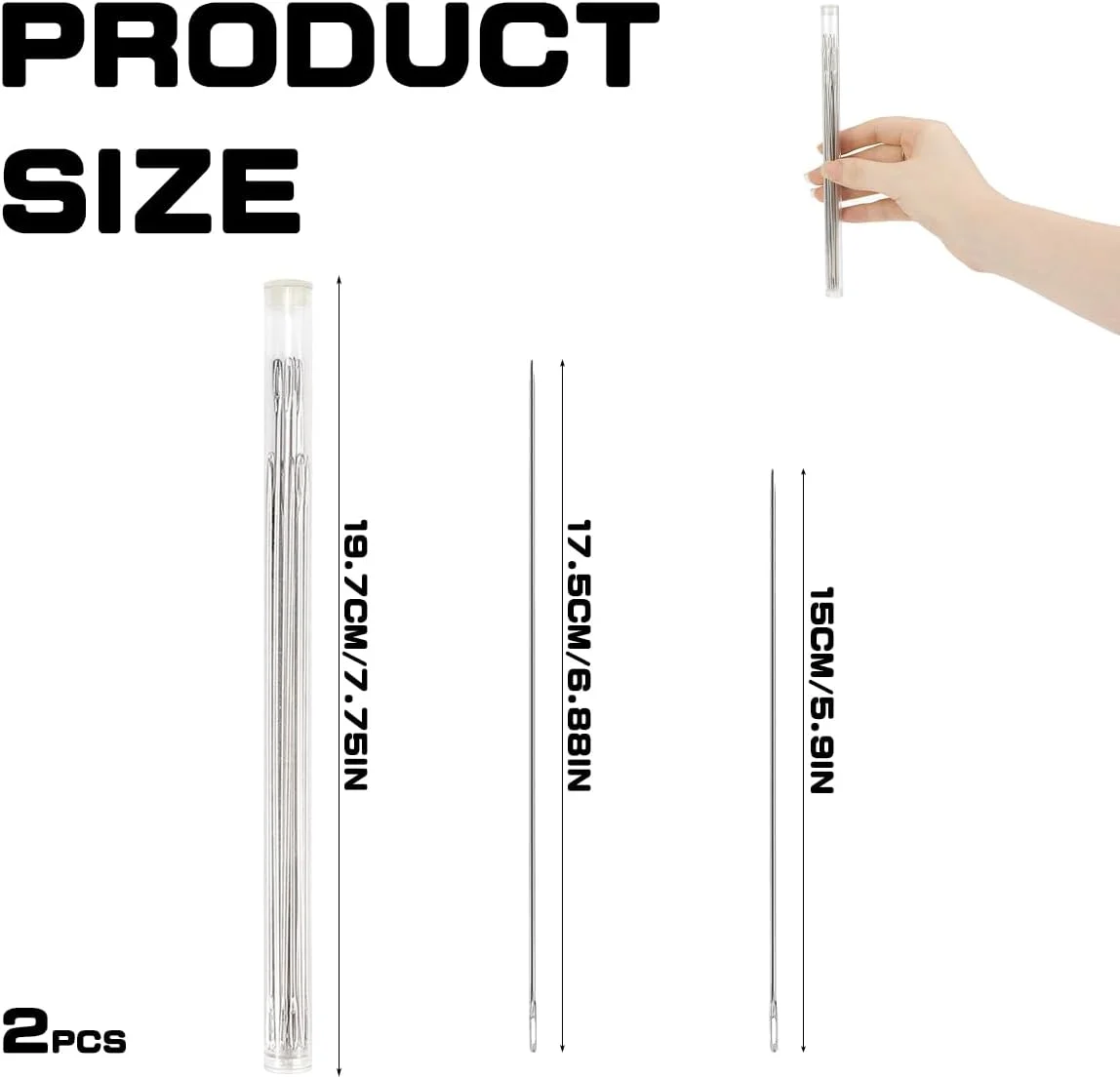 سوزن های لحاف دوزی بلند LNQ LUNIQI با سوراخ بزرگ، 20 عدد سوزن خیاطی دستی ضخیم، سوزن های عروسک استیل ضد زنگ فوق العاده بلند با بطری نگهداری برای عروسک سازی، چرم دوزی (2 سایز) سوزن های لحاف دوزی بلند LNQ LUNIQI با سوراخ بزرگ، 20 عدد سوزن خیاطی دستی ضخیم، سوزن های عروسک استیل ضد زنگ فوق العاده بلند با بطری نگهداری برای عروسک سازی، چرم دوزی (2 سایز)