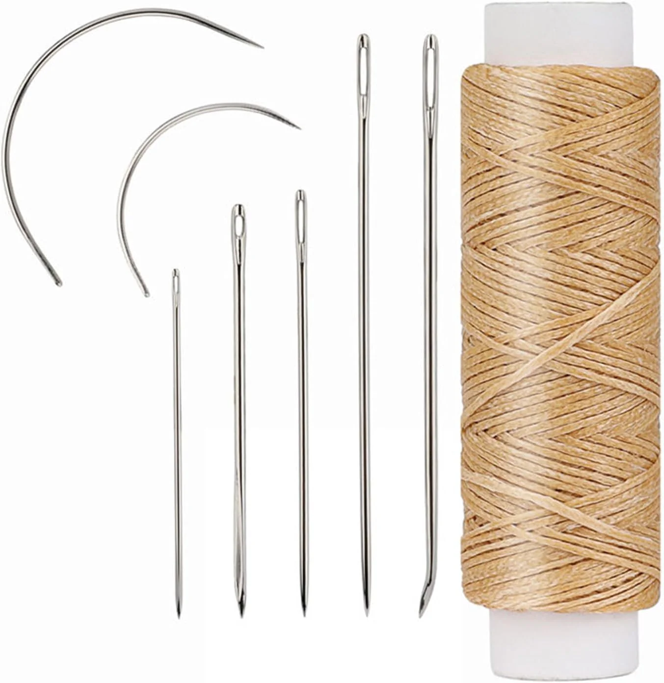 ست سوزن چرمی دوزی 10 عددی، شامل سوزن های روکش دوزی، سوزن های منحنی، سوزن های گلدوزی، سوزن های دستی چرمی دوزی برای صنایع دستی