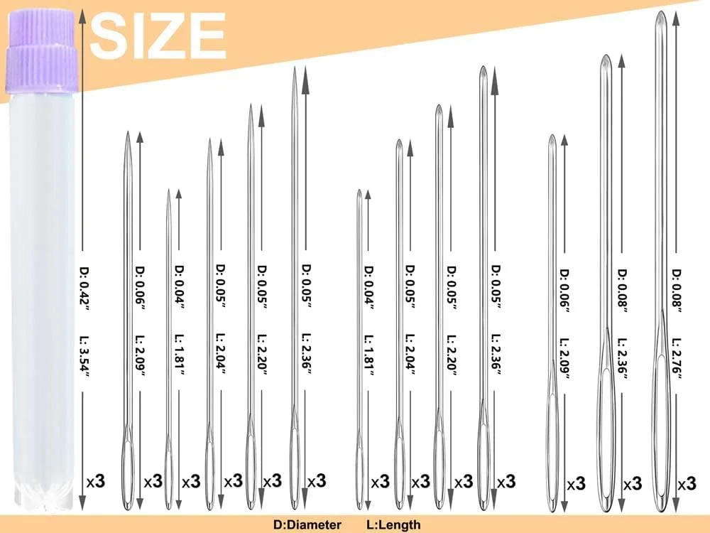 36 عدد سوزن ضخیم با چشم بزرگ، 12 سایز سوزن نخ استیل ضد زنگ، سوزن های خیاطی چشم بزرگ برای دوخت دستی، سوزن های بافندگی و ریسندگی صنایع دستی، ایده آل برای تکمیل پروژه های قلاب بافی... 36 عدد سوزن ضخیم با چشم بزرگ، 12 سایز سوزن نخ استیل ضد زنگ، سوزن های خیاطی چشم بزرگ برای دوخت دستی، سوزن های بافندگی و ریسندگی صنایع دستی، ایده آل برای تکمیل پروژه های قلاب بافی...