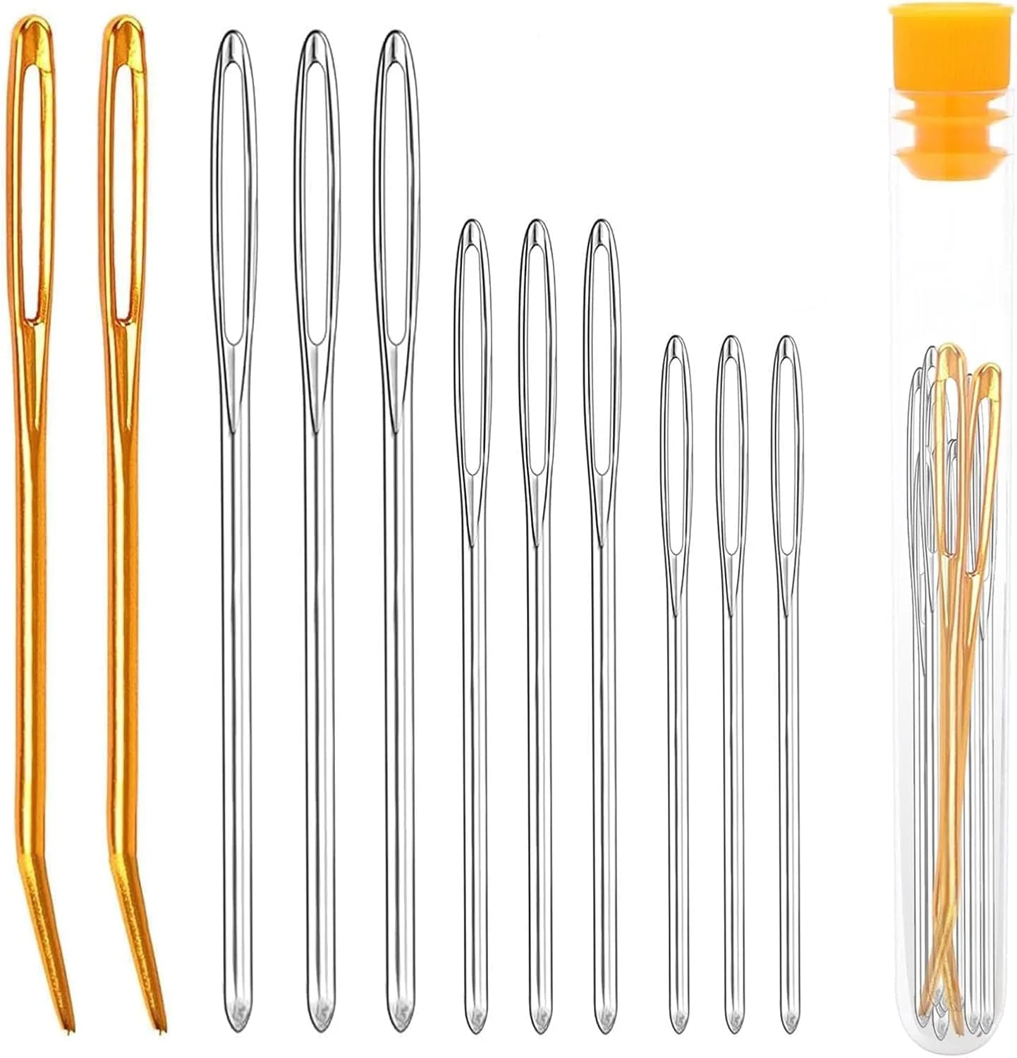 11 عدد سوزن های ضخیم ته گرد بزرگ، سوزن رفو، سوزن های بافندگی نخ استیل، سوزن های خیاطی، سوزن پشم، سوزن های بافندگی دستی برای پروژه های قلاب بافی