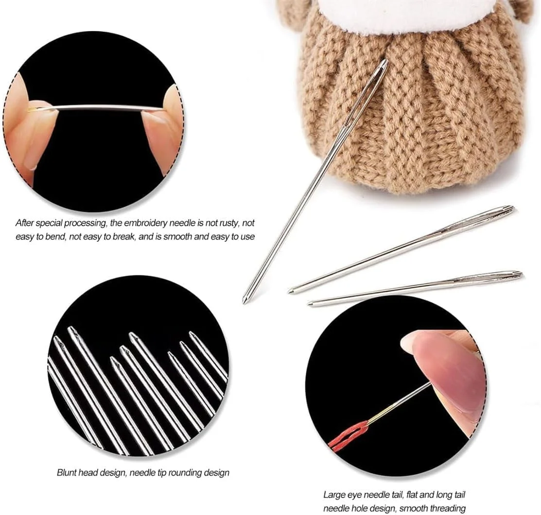 11 عدد سوزن های ضخیم ته گرد بزرگ، سوزن رفو، سوزن های بافندگی نخ استیل، سوزن های خیاطی، سوزن پشم، سوزن های بافندگی دستی برای پروژه های قلاب بافی