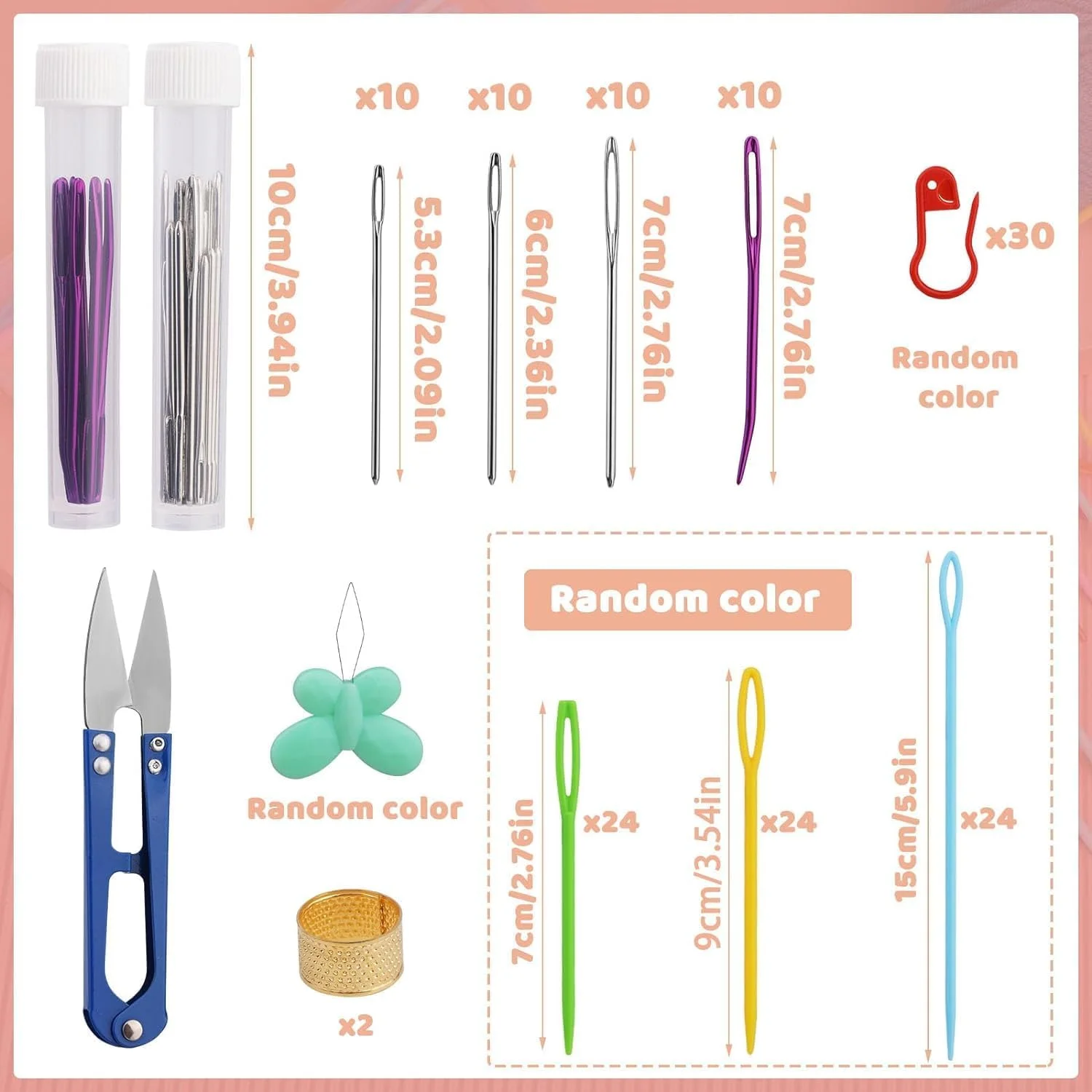 150 عدد سوزن پلاستیکی خیاطی با سوراخ بزرگ، سوزن های ضخیم با سوراخ بزرگ، سوزن های ملیله دوزی خمیده، سوزن های کاموا برای بافندگی و نخ کشی، همراه با جعبه نگهداری و سوزن نخ کن برای قلاب بافی و بافندگی 150 عدد سوزن پلاستیکی خیاطی با سوراخ بزرگ، سوزن های ضخیم با سوراخ بزرگ، سوزن های ملیله دوزی خمیده، سوزن های کاموا برای بافندگی و نخ کشی، همراه با جعبه نگهداری و سوزن نخ کن برای قلاب بافی و بافندگی