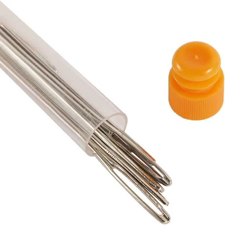 ست سوزن چشم بزرگ نقره ای 9 عددی Labriciyon، سوزن نخ گلدوزی استیل ضد زنگ، سوزن های گلدوزی برای خیاطی دستی، سوزن های خیاطی دستی چشم بزرگ، حمل آسان