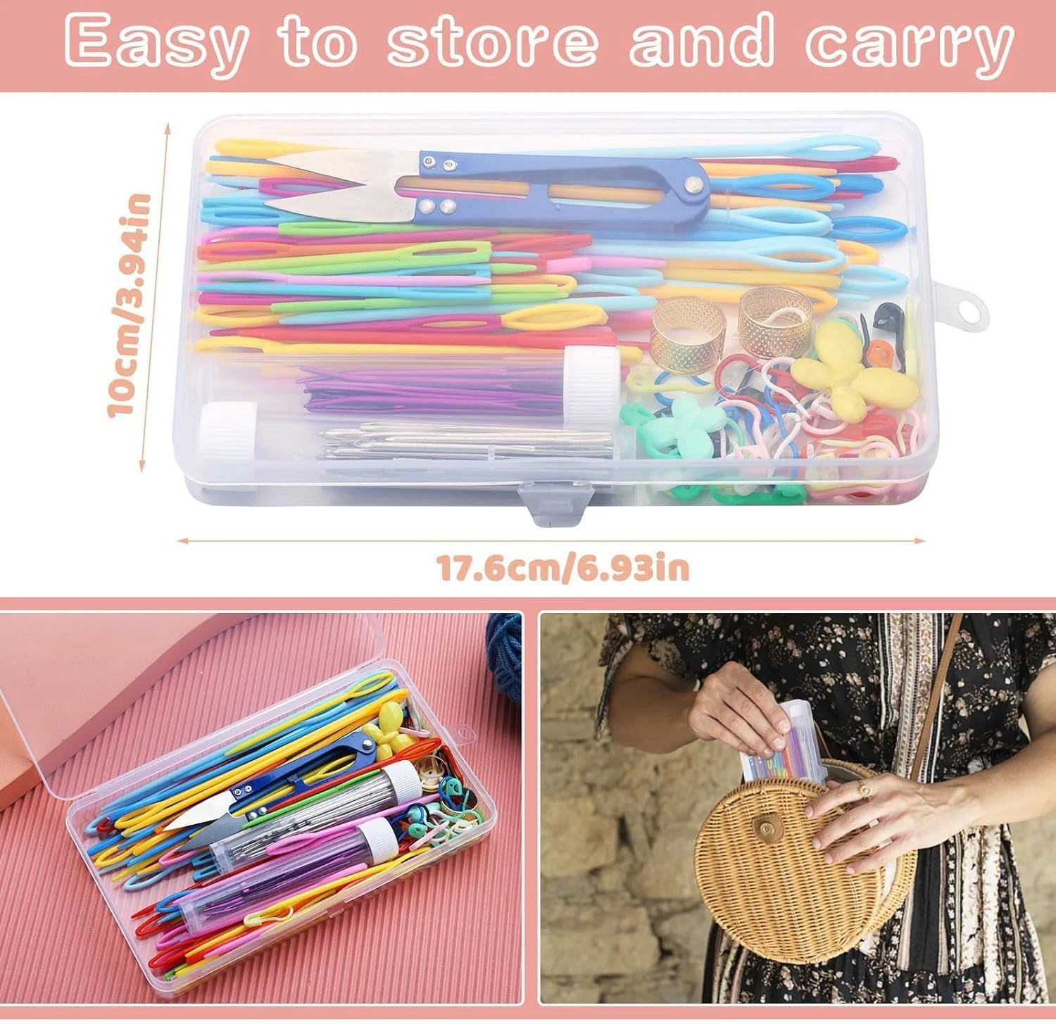 150 عدد سوزن پلاستیکی خیاطی با سوراخ بزرگ، سوزن های ضخیم با سوراخ بزرگ، سوزن های ملیله دوزی خمیده، سوزن های کاموا برای بافندگی و نخ کشی، همراه با جعبه نگهداری و سوزن نخ کن برای قلاب بافی و بافندگی 150 عدد سوزن پلاستیکی خیاطی با سوراخ بزرگ، سوزن های ضخیم با سوراخ بزرگ، سوزن های ملیله دوزی خمیده، سوزن های کاموا برای بافندگی و نخ کشی، همراه با جعبه نگهداری و سوزن نخ کن برای قلاب بافی و بافندگی