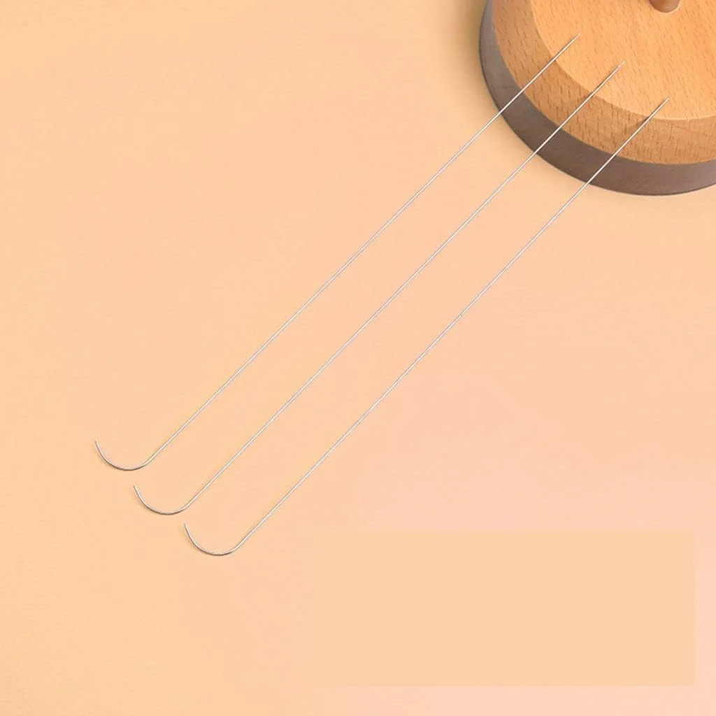 ست 3 عددی سوزن مهره باف استیل Labriciyon، سوزن های نازک مهره، ساخت جواهرات، دوخت مهره های چرخشی منحنی، ابزار سوزن مهره، سوزن های دستی