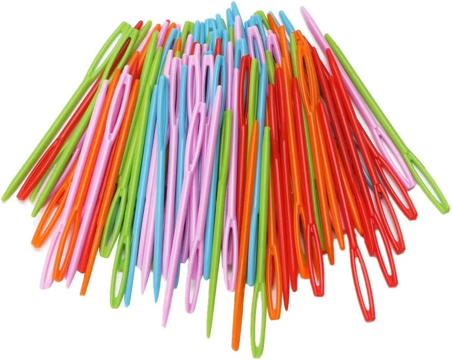 لانچن 100 عدد سوزن های پلاستیکی رنگارنگ 7 سانتی متری مخصوص کودکان، نخ پشمی بافتنی، مناسب برای کارهای دستی لانچن 100 عدد سوزن های پلاستیکی رنگارنگ 7 سانتی متری مخصوص کودکان، نخ پشمی بافتنی، مناسب برای کارهای دستی