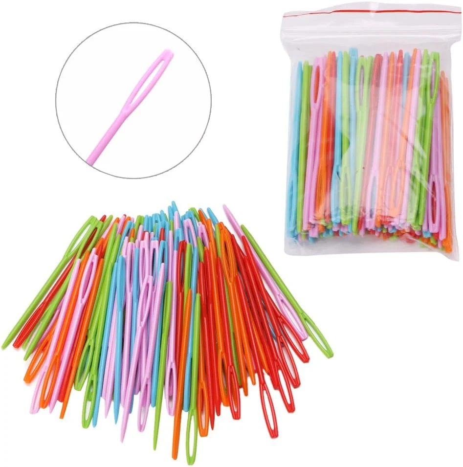 لانچن 100 عدد سوزن های پلاستیکی رنگارنگ 7 سانتی متری مخصوص کودکان، نخ پشمی بافتنی، مناسب برای کارهای دستی لانچن 100 عدد سوزن های پلاستیکی رنگارنگ 7 سانتی متری مخصوص کودکان، نخ پشمی بافتنی، مناسب برای کارهای دستی