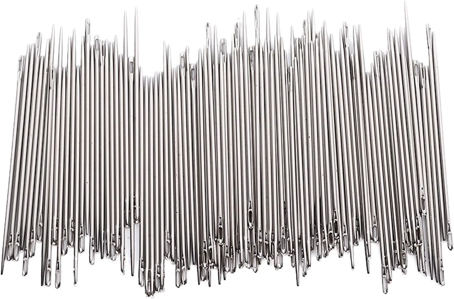 سوزن بافتنی نخ، سوزن های خیاطی چرمی 100 عددی از جنس استیل ضد زنگ بادوام و ضد زنگ که به طور گسترده برای DIY استفاده می شود (100 عدد کوچک (0.03x1.7 اینچ طول))