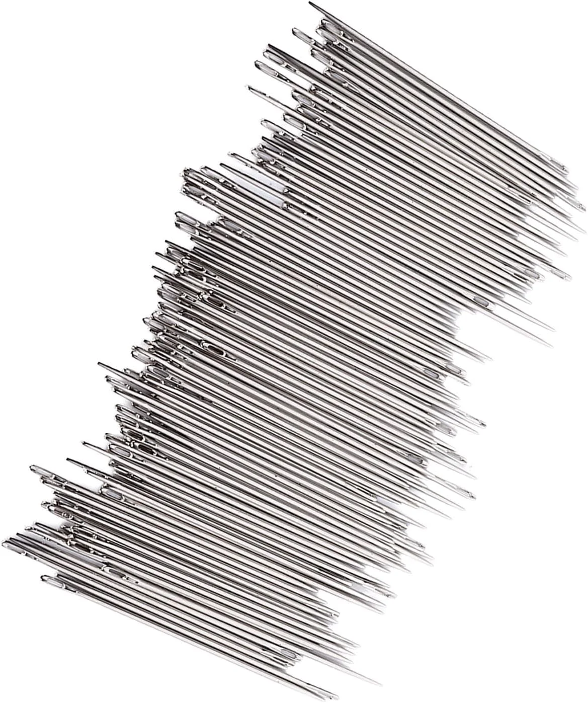 سوزن بافتنی نخ، سوزن های خیاطی چرمی 100 عددی از جنس استیل ضد زنگ بادوام و ضد زنگ که به طور گسترده برای DIY استفاده می شود (100 عدد کوچک (0.03x1.7 اینچ طول))