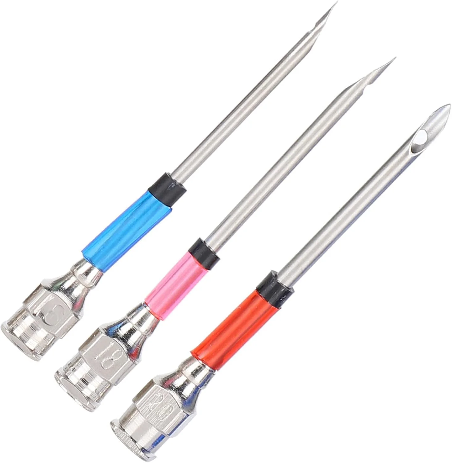 ست سوزن جیاوو، 7 سوزن فولادی گلدوزی در سایزهای مختلف، سوزن های هنری با دسته برای دوستداران روبان و صنایع دستی