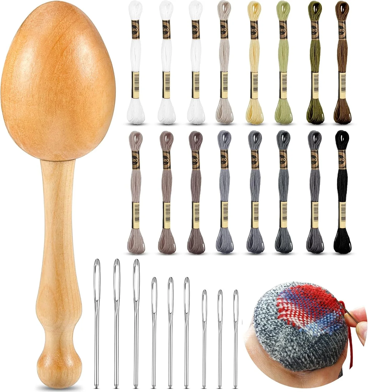 تخم مرغ وصله جکسین برای جوراب، کیت لوازم وصله چوبی با سوزن های چشم بزرگ، نخ های خیاطی برای جوراب، لباس، بزرگسالان، وصله زن، صنایع دستی DIY، مراقبت از خیاطی خانگی (رنگ معمولی) تخم مرغ وصله جکسین برای جوراب، کیت لوازم وصله چوبی با سوزن های چشم بزرگ، نخ های خیاطی برای جوراب، لباس، بزرگسالان، وصله زن، صنایع دستی DIY، مراقبت از خیاطی خانگی (رنگ معمولی)