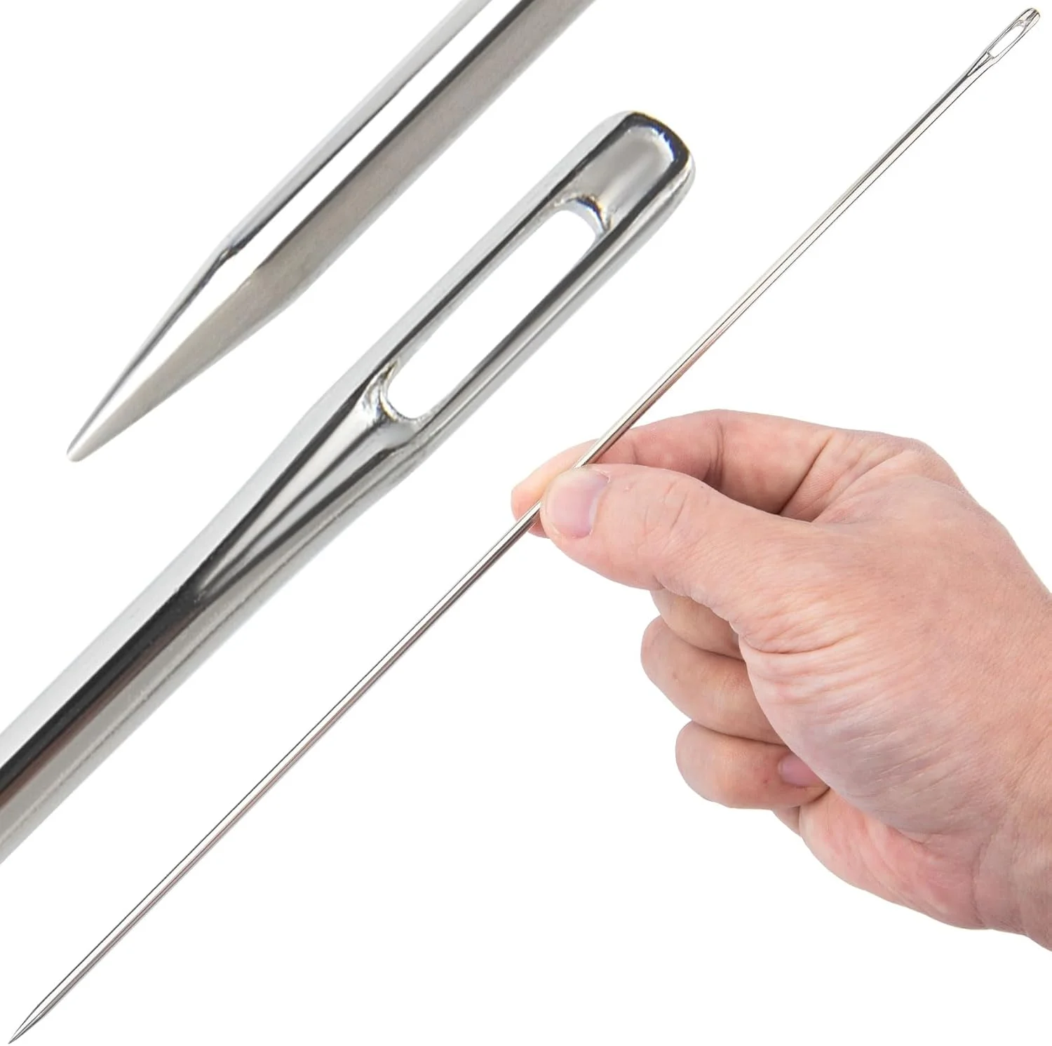 سوزن های خیاطی 12 اینچی Isslly، سوزن های دستی با چشم بزرگ فولاد ضد زنگ با ضخامت 3 میلی متر، سوزن های گلدوزی با نخ آسان برای کاردستی، بافت و DIY سوزن های خیاطی 12 اینچی Isslly، سوزن های دستی با چشم بزرگ فولاد ضد زنگ با ضخامت 3 میلی متر، سوزن های گلدوزی با نخ آسان برای کاردستی، بافت و DIY