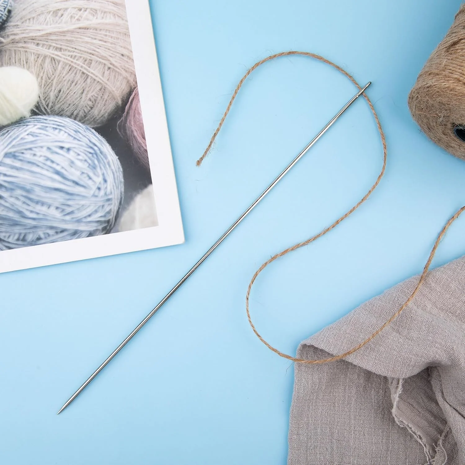 سوزن های خیاطی 12 اینچی Isslly، سوزن های دستی با چشم بزرگ فولاد ضد زنگ با ضخامت 3 میلی متر، سوزن های گلدوزی با نخ آسان برای کاردستی، بافت و DIY سوزن های خیاطی 12 اینچی Isslly، سوزن های دستی با چشم بزرگ فولاد ضد زنگ با ضخامت 3 میلی متر، سوزن های گلدوزی با نخ آسان برای کاردستی، بافت و DIY