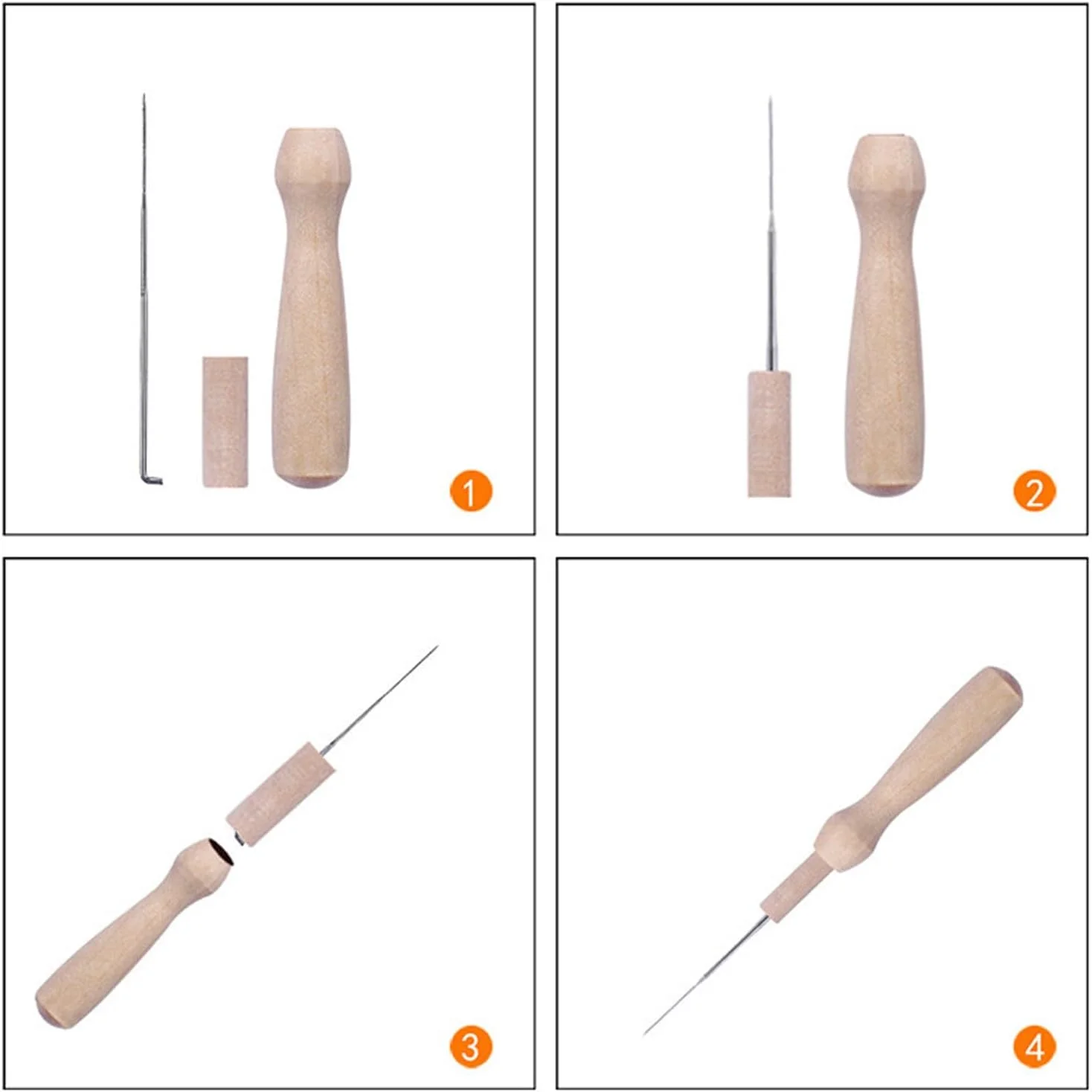 ابزار سوزن نمدی پشمی HXSYKJDM، ابزار نمدی سوزنی، کیت ابزار نمدی پشمی با سوزن های نمدی 3 سایز دسته چوبی کیت سوزن نمدی برای نمدی پشمی DIY ابزار سوزن نمدی پشمی HXSYKJDM، ابزار نمدی سوزنی، کیت ابزار نمدی پشمی با سوزن های نمدی 3 سایز دسته چوبی کیت سوزن نمدی برای نمدی پشمی DIY