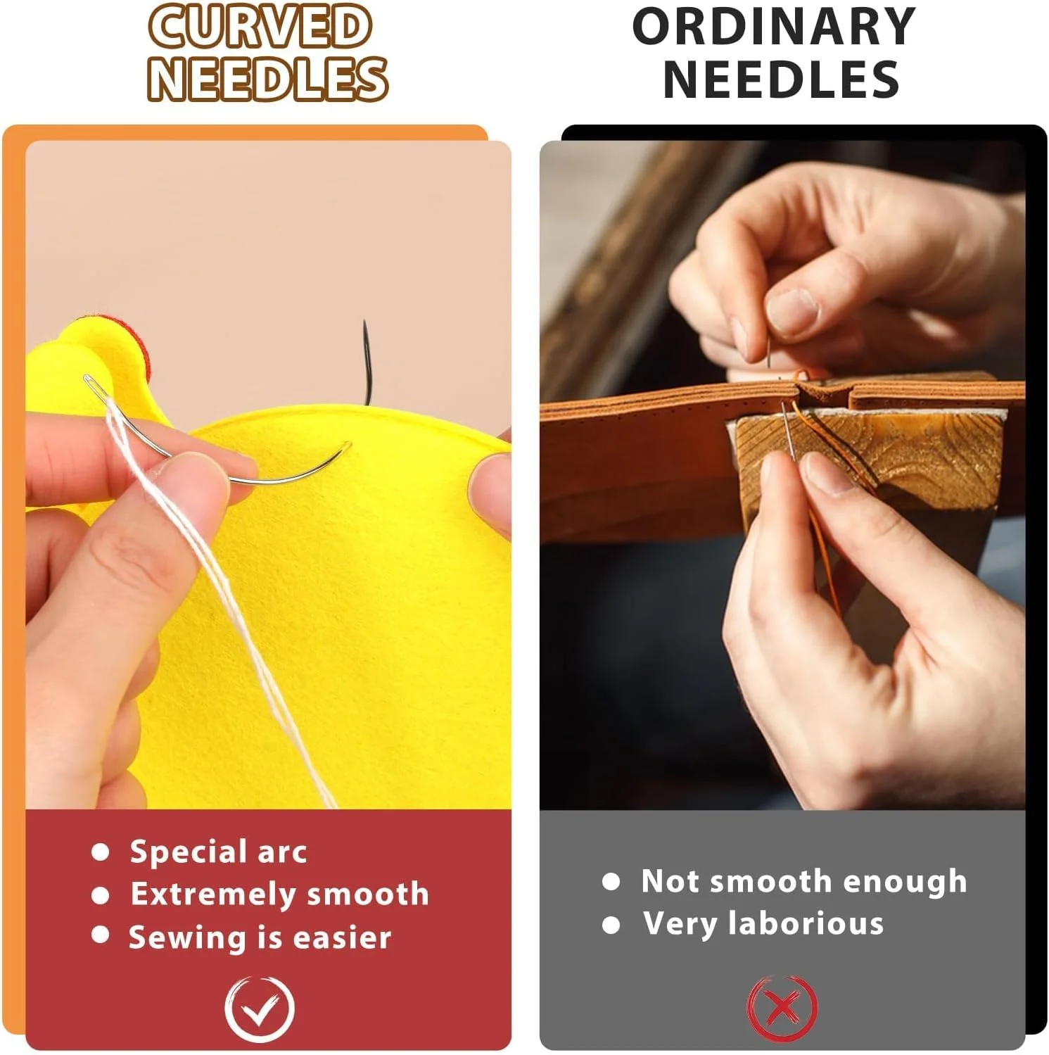سوزن های منحنی HZYH در اندازه های 2، 2.5، 3 و 3.5 اینچ، سوزن های خیاطی بافتنی نوع C، سوزن های چرمی دستی برای ساخت کلاه گیس، چرم فرش، تعمیر بوم، مدل سازی و صنایع دستی، پارچه مبل، کفش