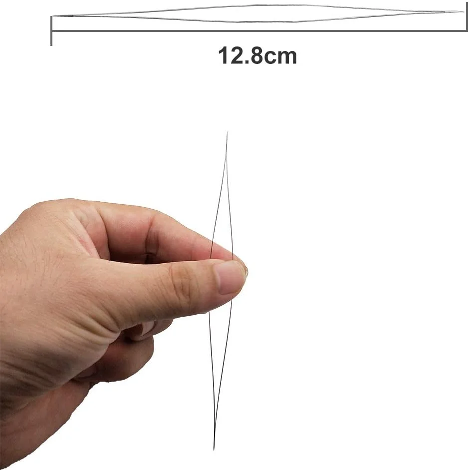 هوووجیو 12 عدد سوزن مهره دوزی، سوزن های گلدوزی مهره ای، سوزن های مهره دوزی بزرگ چشم تاشو با بطری برای ساخت جواهرات