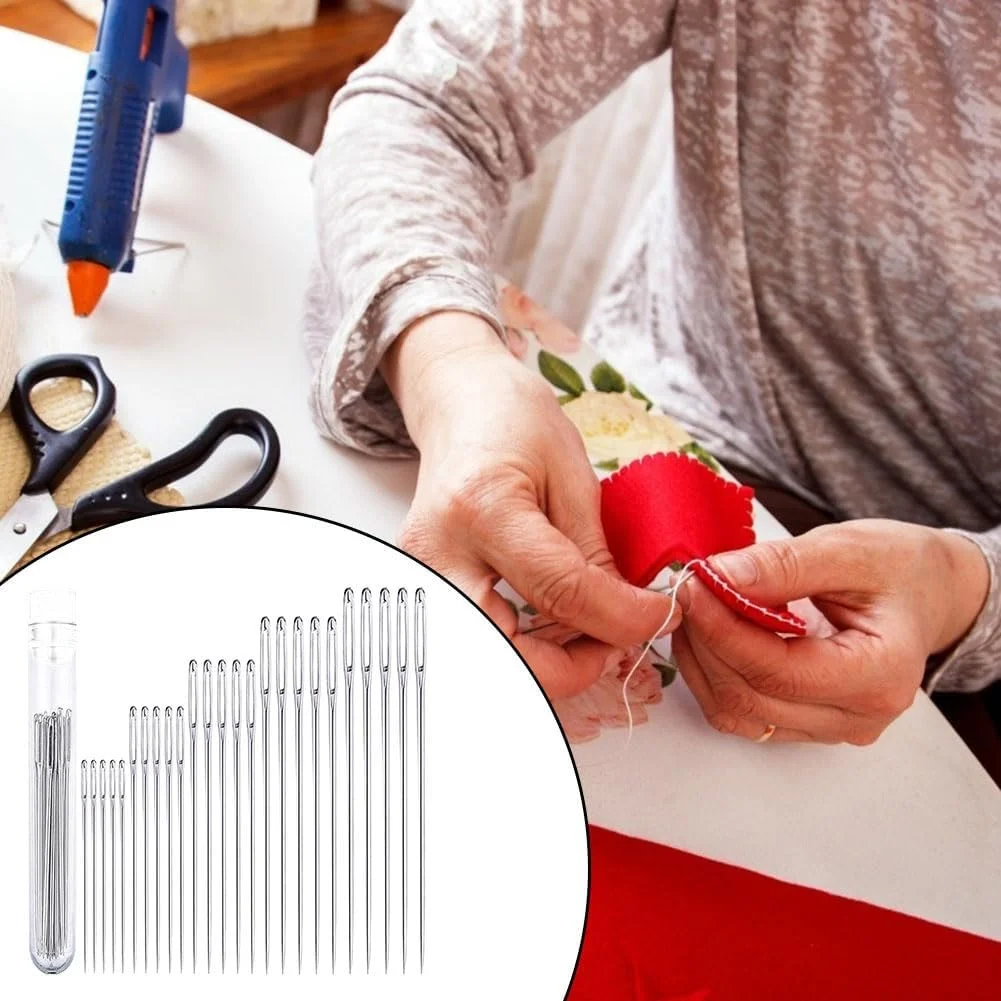 25 عدد سوزن خیاطی صنایع دستی خانگی برای گلدوزی، بخیه زدن و بافتنی 25 عدد سوزن خیاطی صنایع دستی خانگی برای گلدوزی، بخیه زدن و بافتنی
