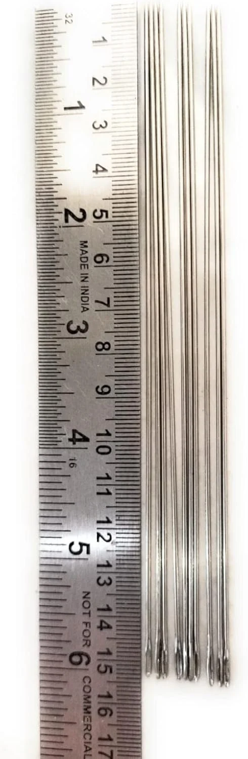 سوزن سایز بزرگ هوک کارت برای ساخت گل آرایی، سوزن چشم بزرگ، طول 15 سانتی متر، 10 عدد