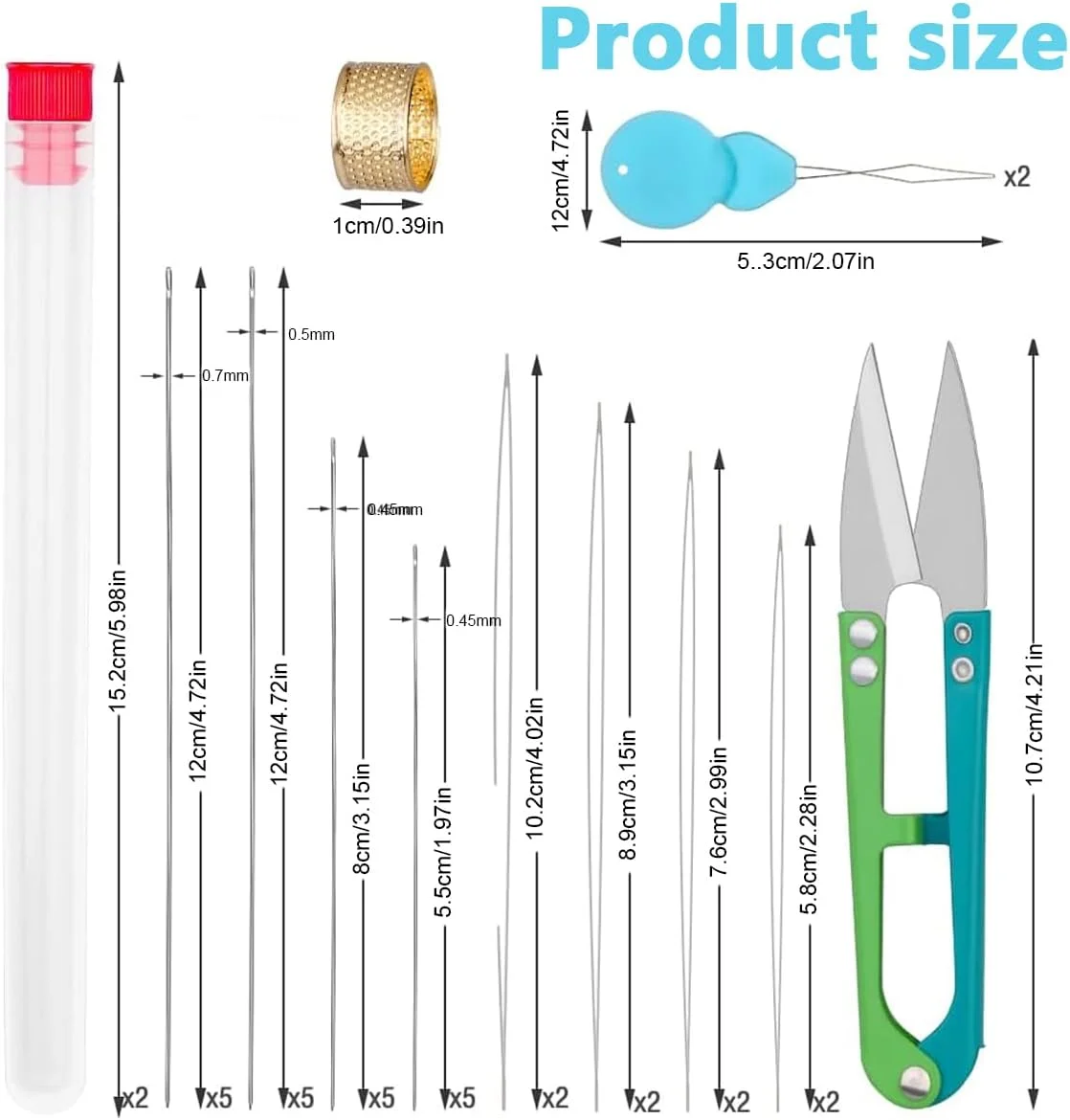 مجموعه سوزن مهرهبافی 28 عددی HASTHIP®، شامل 20 عدد سوزن نخکشی مهرهبافی بلند و صاف و 8 عدد سوزن مهرهبافی چشمبزرگ به همراه بطری سوزن، انگشتانه و سوزننخکن برای ساخت دستبند و جواهرات مجموعه سوزن مهرهبافی 28 عددی HASTHIP®، شامل 20 عدد سوزن نخکشی مهرهبافی بلند و صاف و 8 عدد سوزن مهرهبافی چشمبزرگ به همراه بطری سوزن، انگشتانه و سوزننخکن برای ساخت دستبند و جواهرات