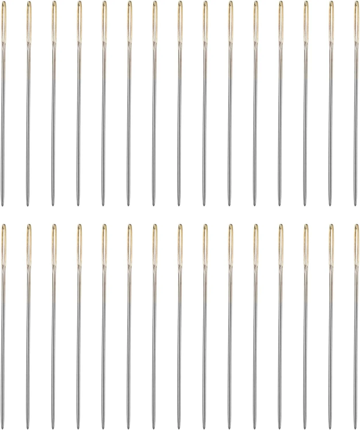 هارفینگتون 100 عدد سوزن روکش دوزی قطر 0.6 میلی متر طول 34 میلی متر (1.34 اینچ) سوزن های دستی مستقیم دوخت با چشم بزرگ فولاد ضد زنگ برای چرم، ملیله دوزی، گلدوزی، تافتینگ، طلایی هارفینگتون 100 عدد سوزن روکش دوزی قطر 0.6 میلی متر طول 34 میلی متر (1.34 اینچ) سوزن های دستی مستقیم دوخت با چشم بزرگ فولاد ضد زنگ برای چرم، ملیله دوزی، گلدوزی، تافتینگ، طلایی