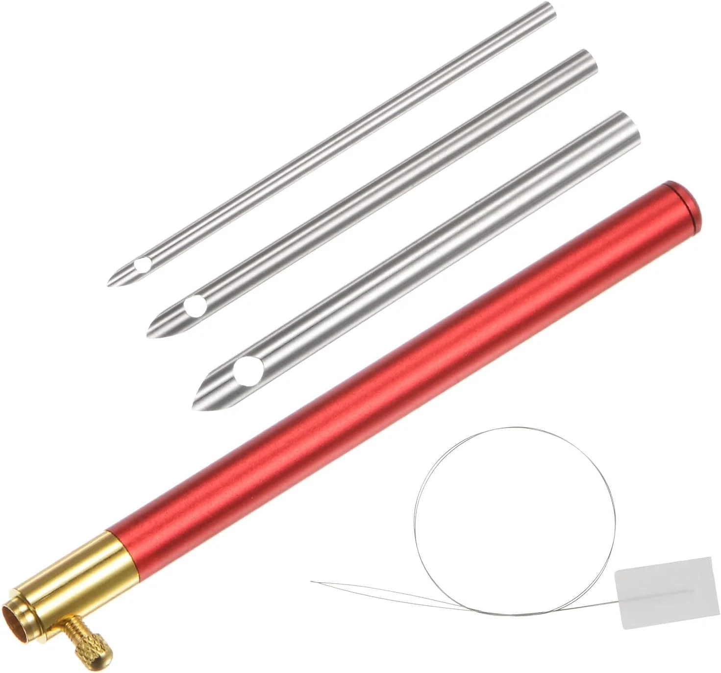 سوزن پانچ دسته قابل تنظیم HARFINGTON با لوله فلزی و ابزارهای بافندگی سوزن پانچ گلدوزی قابل تنظیم برای نخ، کاموا، کاردستی DIY، سوزن دوزی و تکه دوزی (2.5 میلی متر، 3.5 میلی متر، 5 میلی متر)