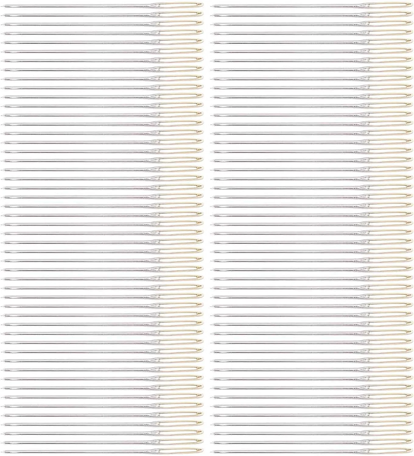 هافی 100 عدد سوزن گلدوزی، ست سوزن های خیاطی استیل ضد زنگ با جعبه نگهداری، ملیله دوزی، رفو، لحاف دوزی، سوزن چشم بزرگ برای مهره دوزی (شماره 24)