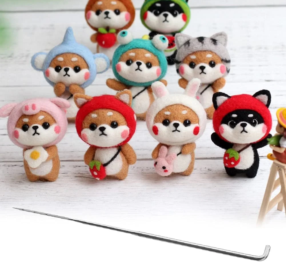 کیت 100 عددی سوزن های نمد دوزی پشمی دست ساز، لوازم جانبی ابزار دست ساز سوزن نمد دوزی برای ساخت اسباب بازی های DIY حیوانات نمدی (سوزن میانی)