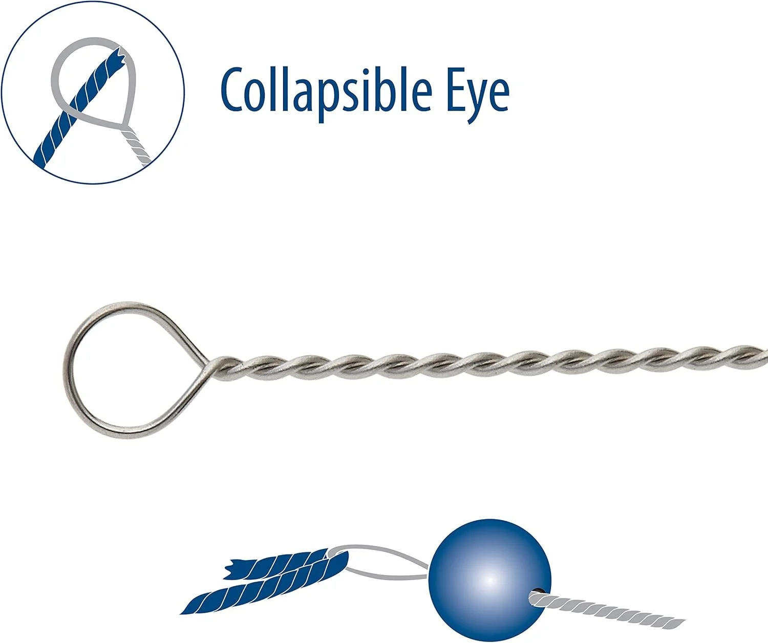 سوزن های سیمی تابیده نرم گریفین، سوزن مهره بافی ظریف و انعطاف پذیر، بسته 25 عددی، دارای سوراخ گرد بزرگ و نخ کشی آسان، سوراخ تاشو نگهدارنده نخ، ساخت آلمان، مناسب برای گره زدن مروارید و نخ ابریشم