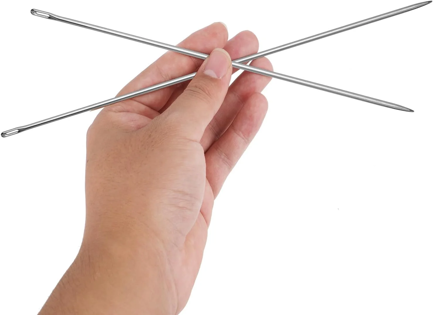 سوزن های روکش حرفه ای Gosknor، 2 عددی، سوزن های خیاطی بلند 10 و 12 اینچی، سوزن های بزرگ، سوزن های مو، سوزن بزرگ برای روکش چرم