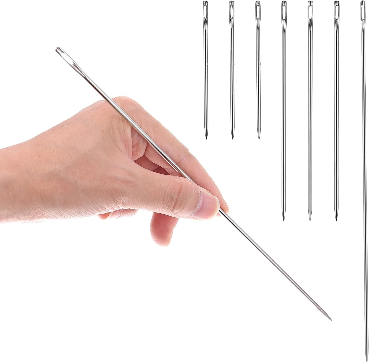 سوزن های روکش دوزی Gjinxi، 7 عدد سوزن خیاطی بزرگ بسیار بلند، سوزن های چشم بزرگ برای دوخت تعمیر چرم و بوم، سوزن خیاطی دستی حرفه ای برای روکش دوزی و پروژه های صنایع دستی 3 اینچ/5 اینچ/10 اینچ سوزن های روکش دوزی Gjinxi، 7 عدد سوزن خیاطی بزرگ بسیار بلند، سوزن های چشم بزرگ برای دوخت تعمیر چرم و بوم، سوزن خیاطی دستی حرفه ای برای روکش دوزی و پروژه های صنایع دستی 3 اینچ/5 اینچ/10 اینچ