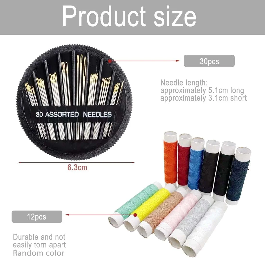 مجموعه سوزن خیاطی GHPKOTW شامل 30 سوزن خیاطی با 12 رول نخ رنگی، سوزن های خیاطی، سوزن های دستی، سوزن های رفو، سوزن های خیاطی دستی، سوزن های گلدوزی، سوزن های بافتنی نخ، سوزن های چشم بزرگ، خیاطی چرم مجموعه سوزن خیاطی GHPKOTW شامل 30 سوزن خیاطی با 12 رول نخ رنگی، سوزن های خیاطی، سوزن های دستی، سوزن های رفو، سوزن های خیاطی دستی، سوزن های گلدوزی، سوزن های بافتنی نخ، سوزن های چشم بزرگ، خیاطی چرم