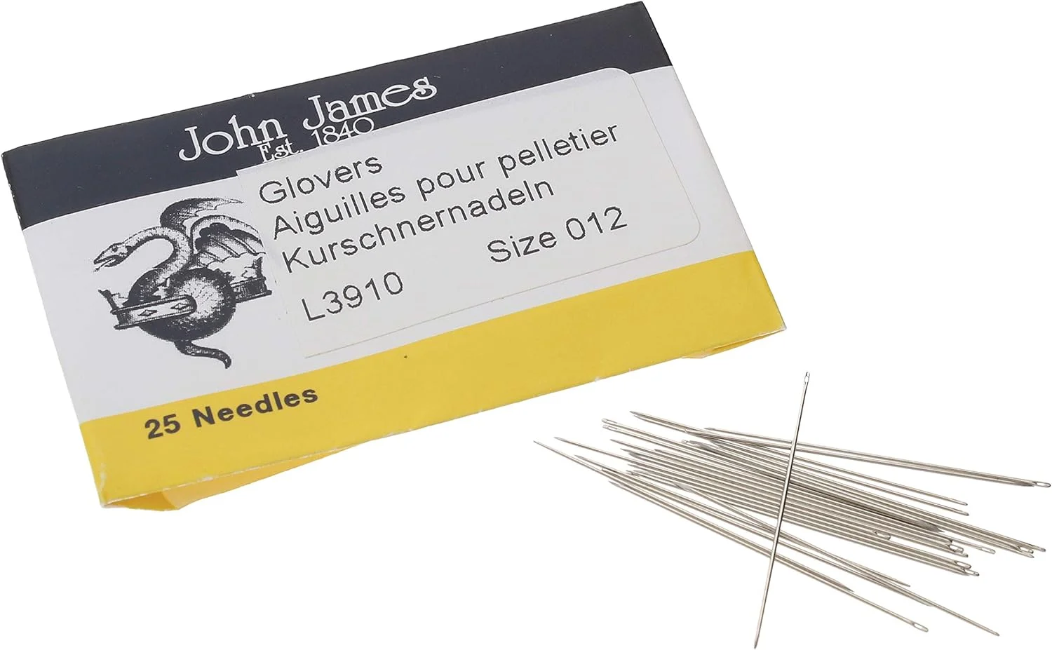 سوزن های دستکش دوزی جان جیمز، سایز 12، طول 29.5 میلی متر و قطر 0.41 میلی متر، بسته 25 عددی، نوک مثلثی، ایده آل برای عبور از مواد سخت تر مانند چرم، جیر، وینیل و پلاستیک های نرم سوزن های دستکش دوزی جان جیمز، سایز 12، طول 29.5 میلی متر و قطر 0.41 میلی متر، بسته 25 عددی، نوک مثلثی، ایده آل برای عبور از مواد سخت تر مانند چرم، جیر، وینیل و پلاستیک های نرم