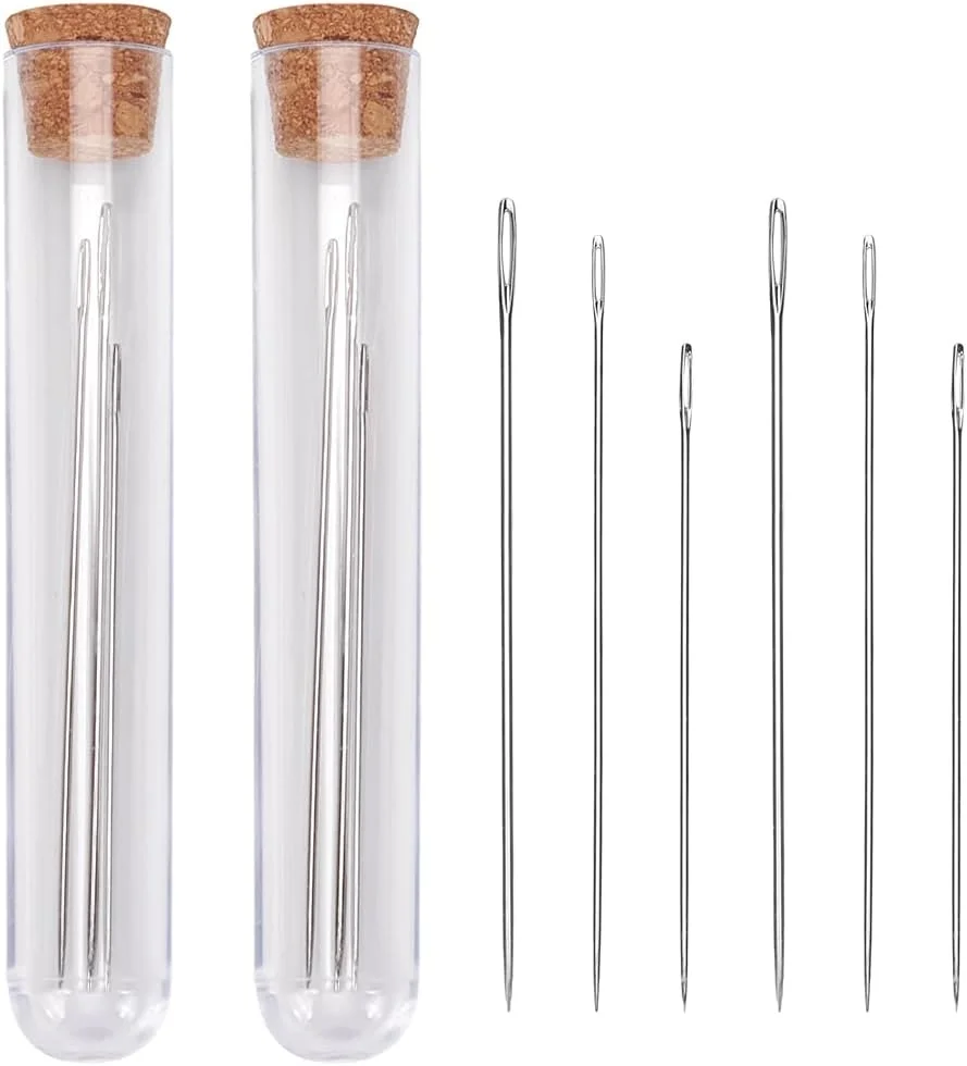 سوزن های ساشیکو FREEBLOSS، 6 عدد سوزن خیاطی دستی، سوزن های چشم بزرگ، سوزن های گلدوزی، سوزن های لحاف دوزی، سوزن های گلدوزی بلند برای پروژه های هنری و صنایع دستی