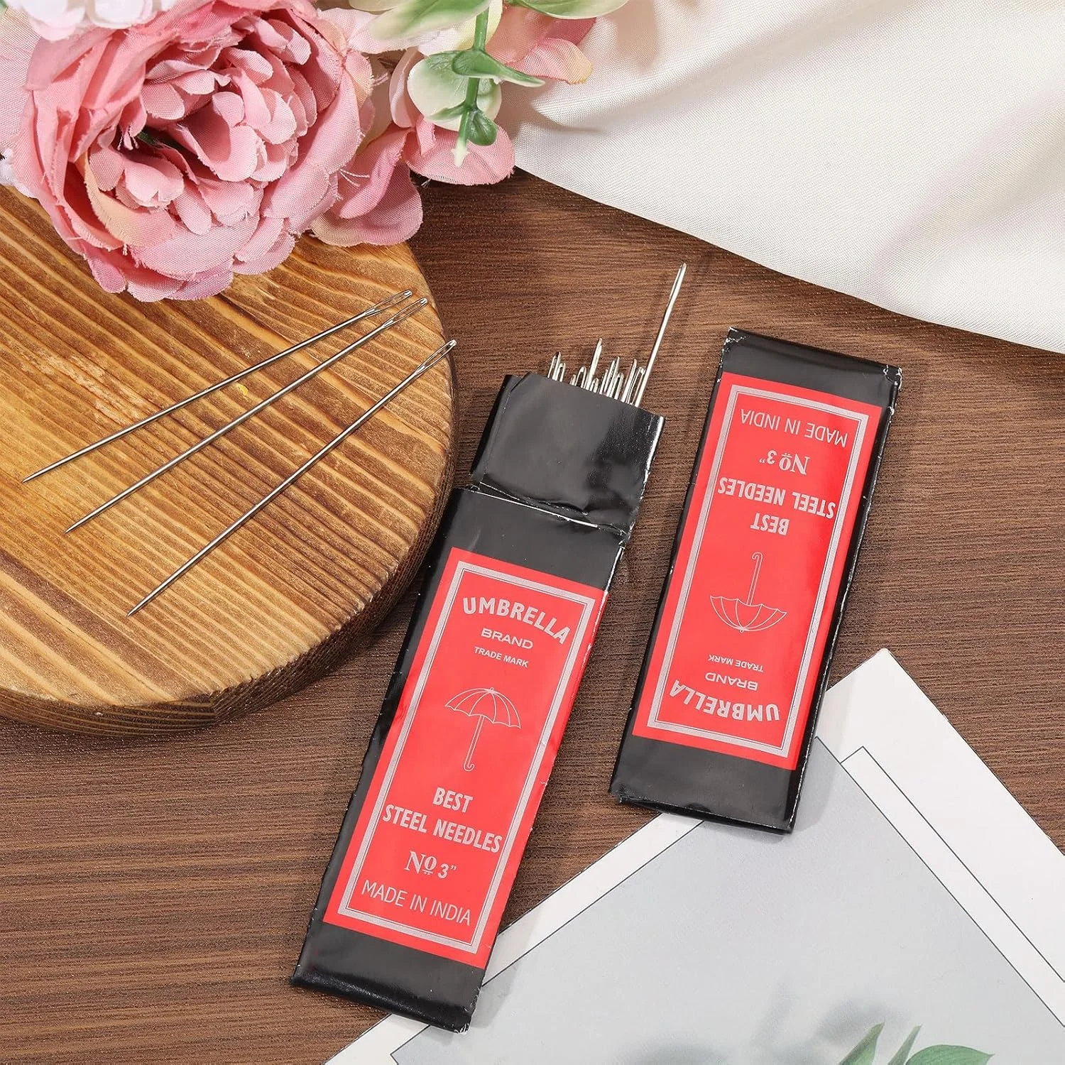 FREEBLOSS 50 عدد سوزن ساشیکو 2.9 اینچی، سوزن های خیاطی فولادی کربنی برای پروژه های صنایع دستی و هنری، مجموعه سوزن های خیاطی چشم بزرگ با جعبه سوزن پلاستیکی، ضخامت 0.04 اینچ FREEBLOSS 50 عدد سوزن ساشیکو 2.9 اینچی، سوزن های خیاطی فولادی کربنی برای پروژه های صنایع دستی و هنری، مجموعه سوزن های خیاطی چشم بزرگ با جعبه سوزن پلاستیکی، ضخامت 0.04 اینچ