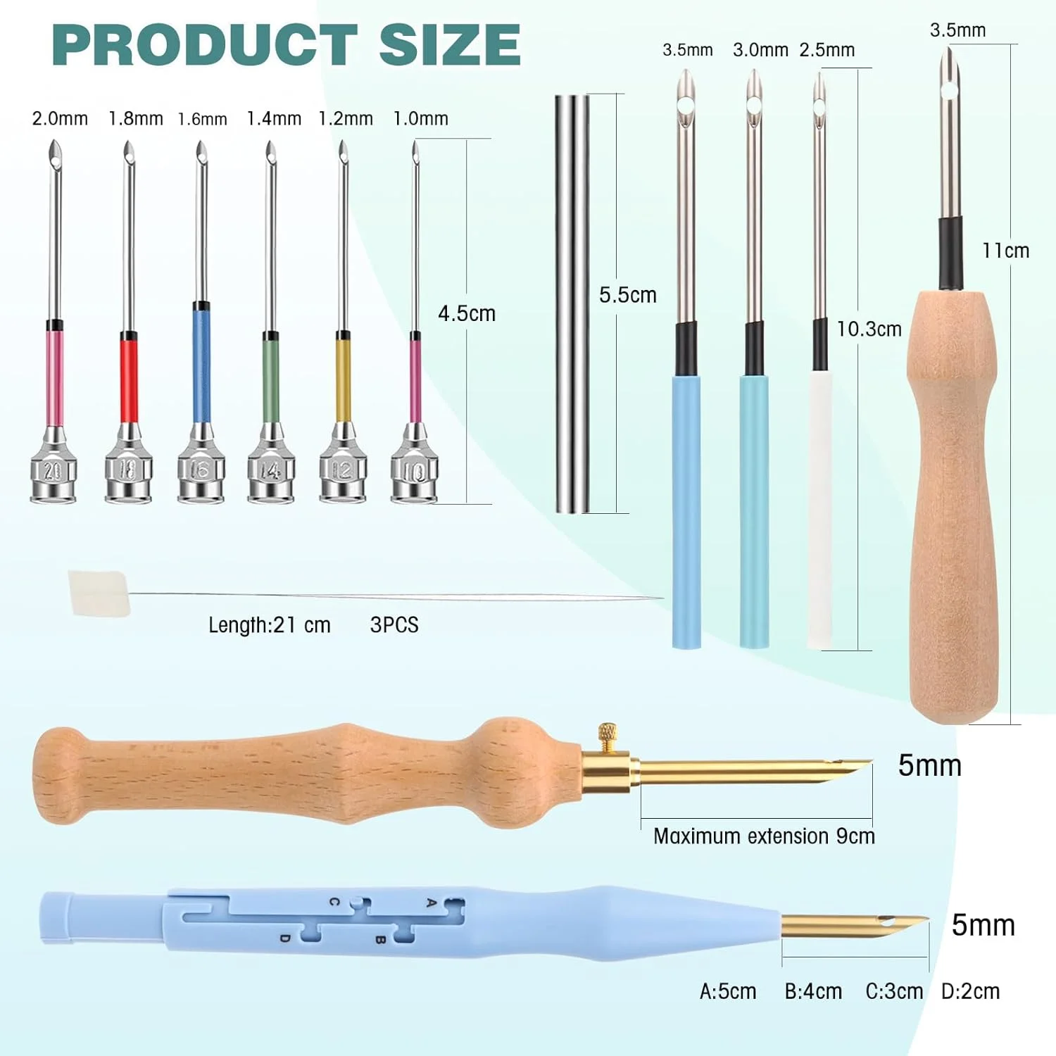 ست مبتدی گلدوزی فومیات 17 تکه، شامل ابزار سوزن پانچ، سوزن پانچ قابل تنظیم، دسته چوبی، پارچه سوزن پانچ، مجموعه سوزن پانچ برای نخ گلدوزی، مناسب برای مبتدیان کوک ضربدری (17 تکه)